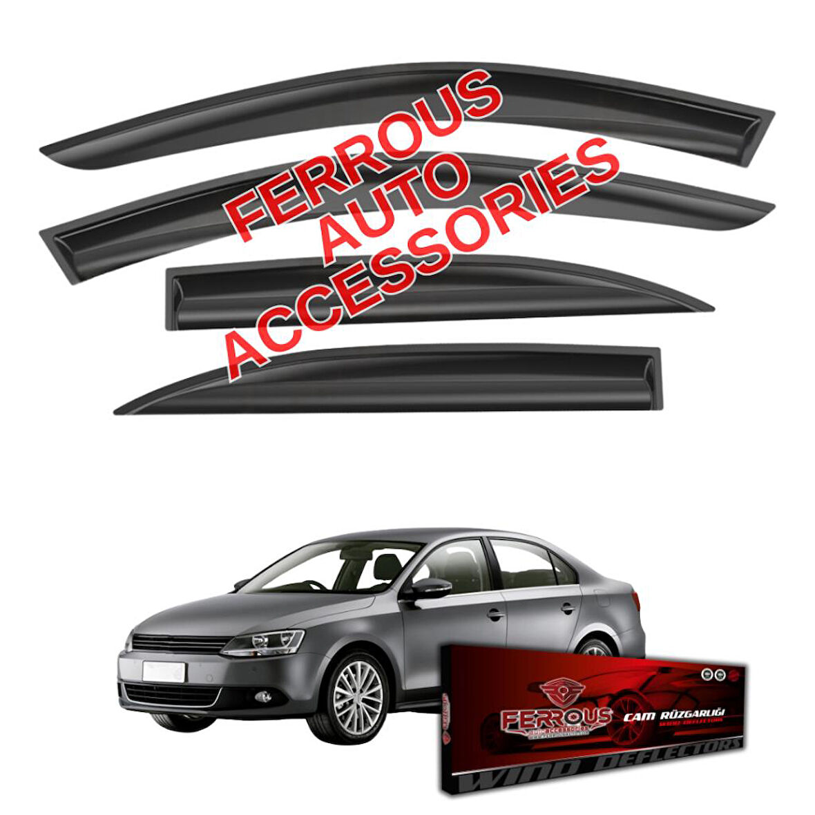 Volkswagen Jetta Ferrous Cam Rüzgarlığı 4lü 2011 2018