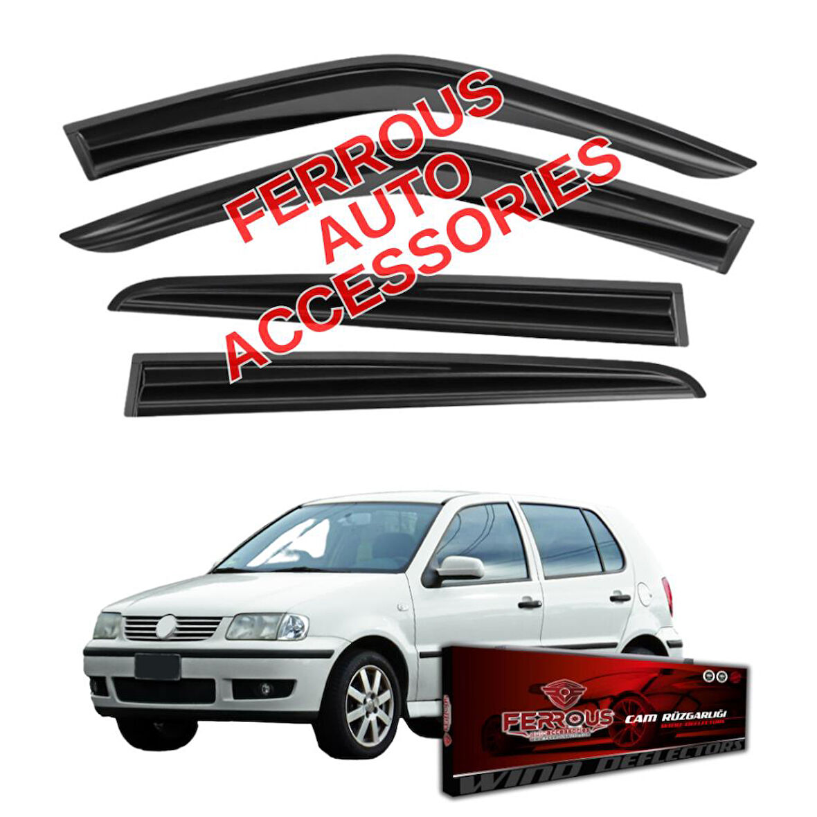 Volkswagen Polo HB Ferrous Cam Rüzgarlığı 4lü 1995 2002