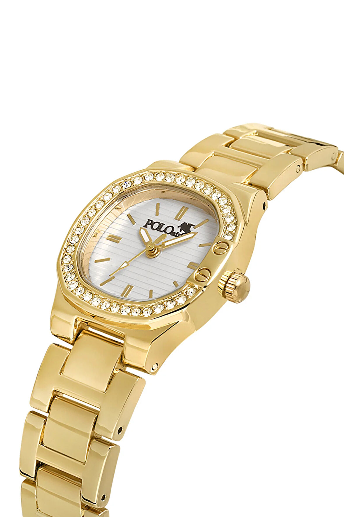 Tek Sıra Lüx Taşlı Kadın Kol Saati Gold Renk PL-1513B1x