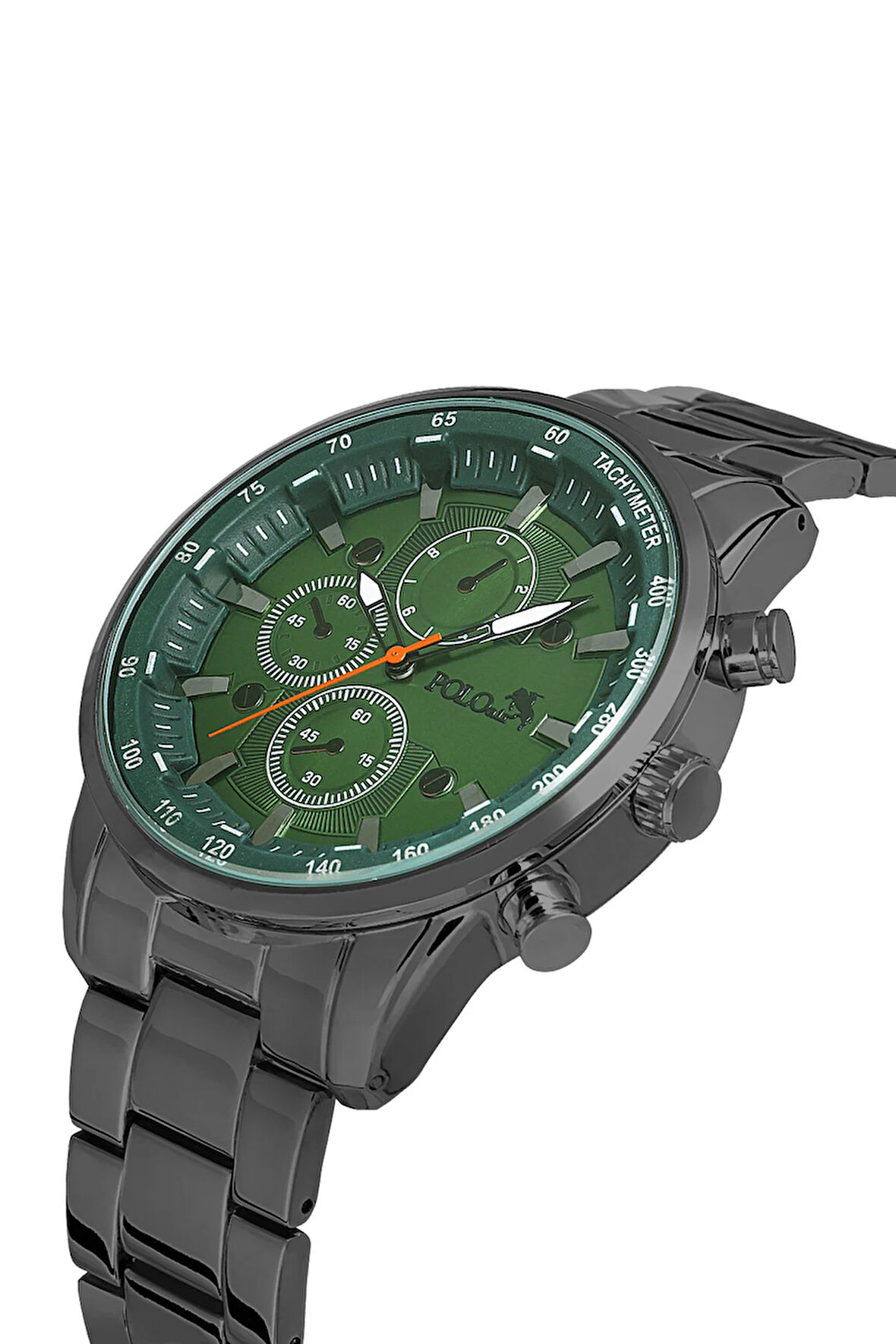 Şık Metal Erkek Kol Saati Siyah Yeşil Renk PL-0962E3x