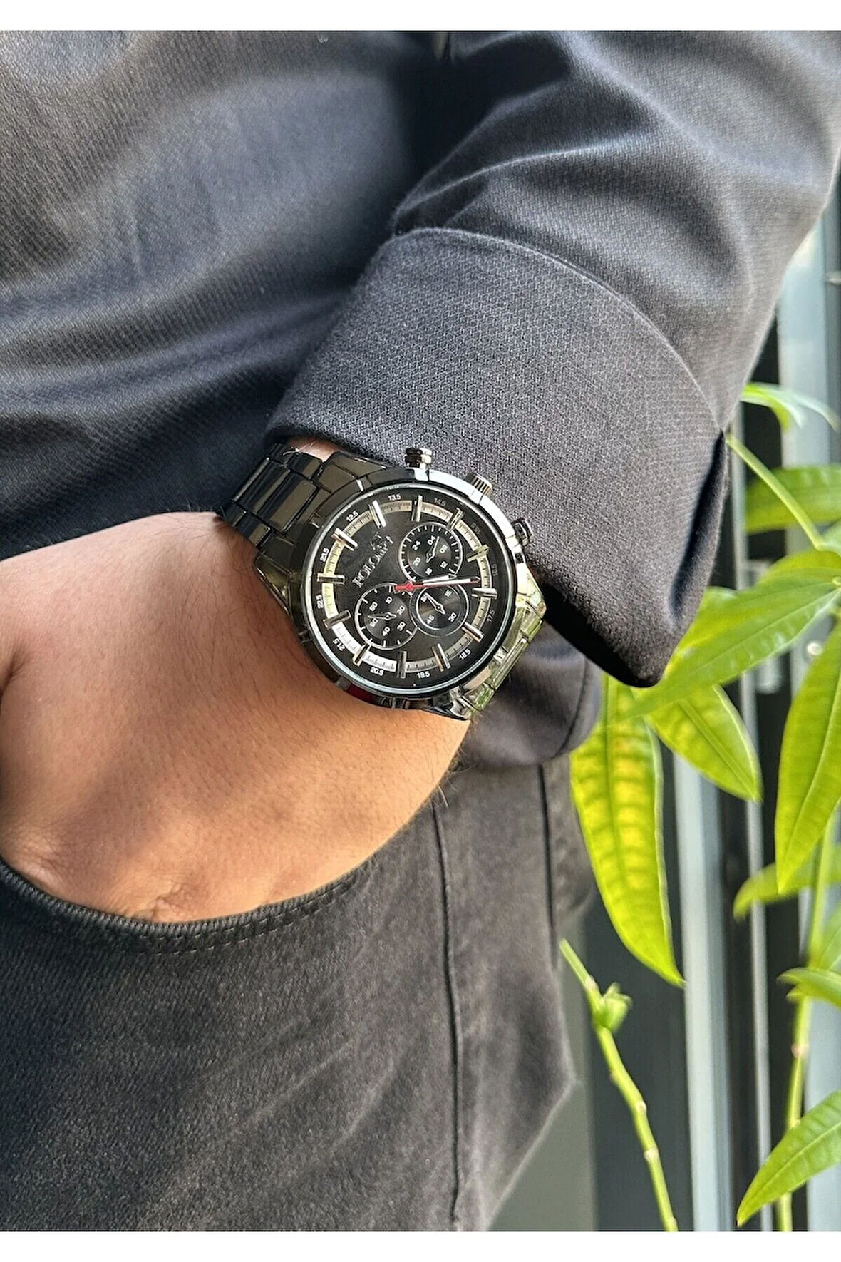 Erkek Spor Kasa Kol Saati Siyah Renk