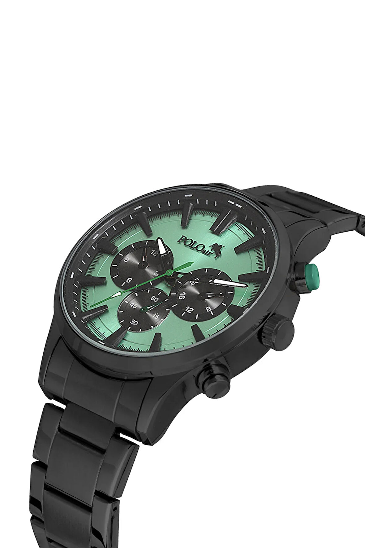 Klasik Metal Erkek Kol Saati Siyah Yeşil Renk PL-0976E3x