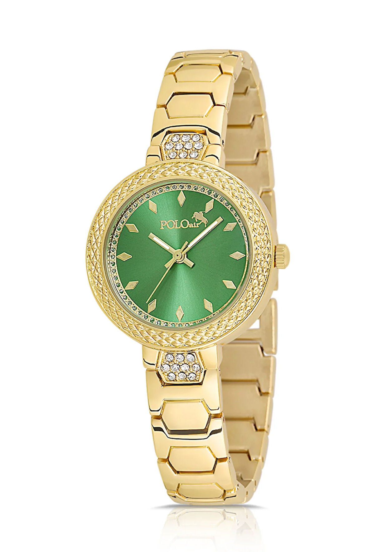 Retro Kadın Kol Saati Gold Yeşil Pl-15083x