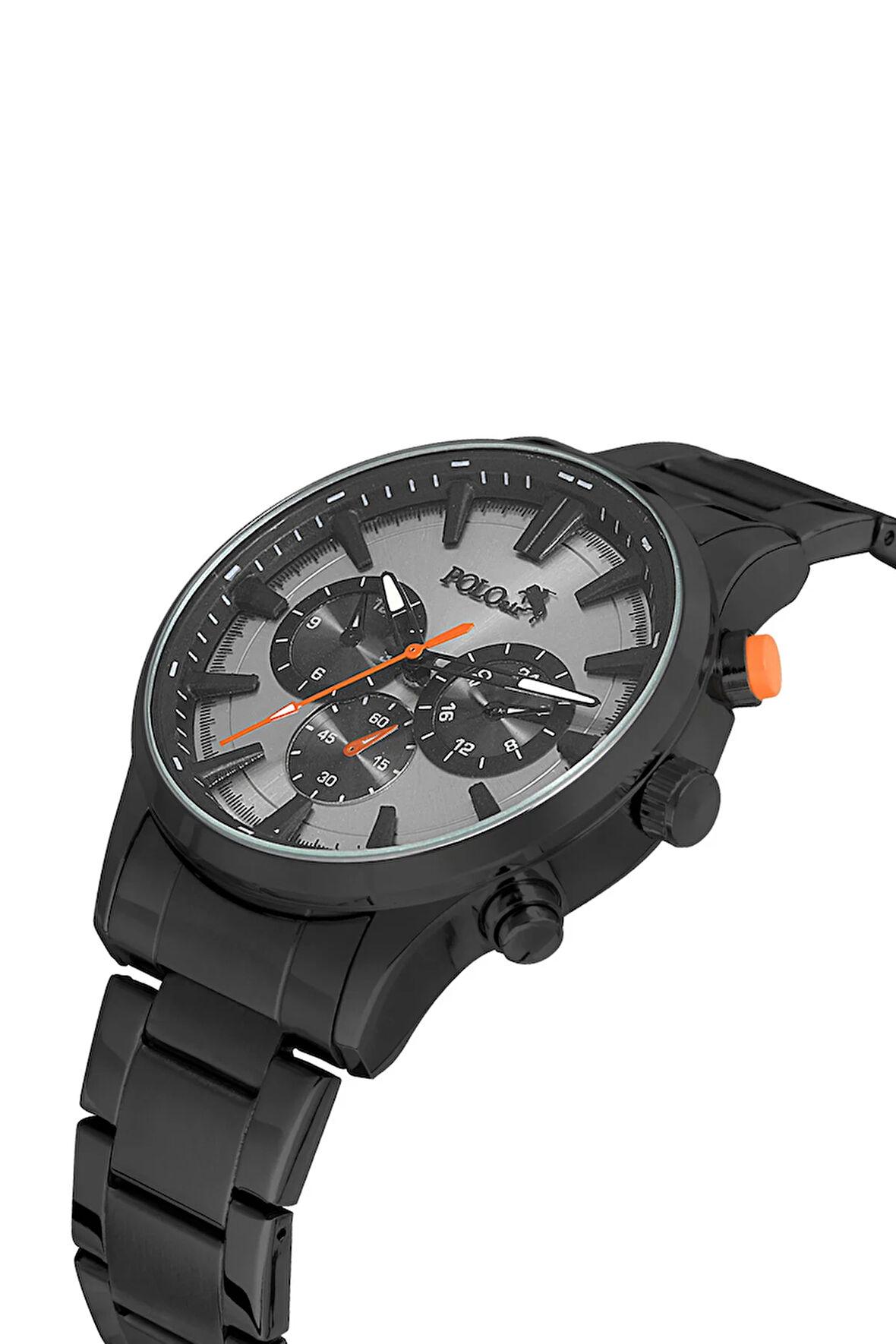 Klasik Metal Erkek Kol Saati Siyah Gri Turuncu Renk PL-0976E1x