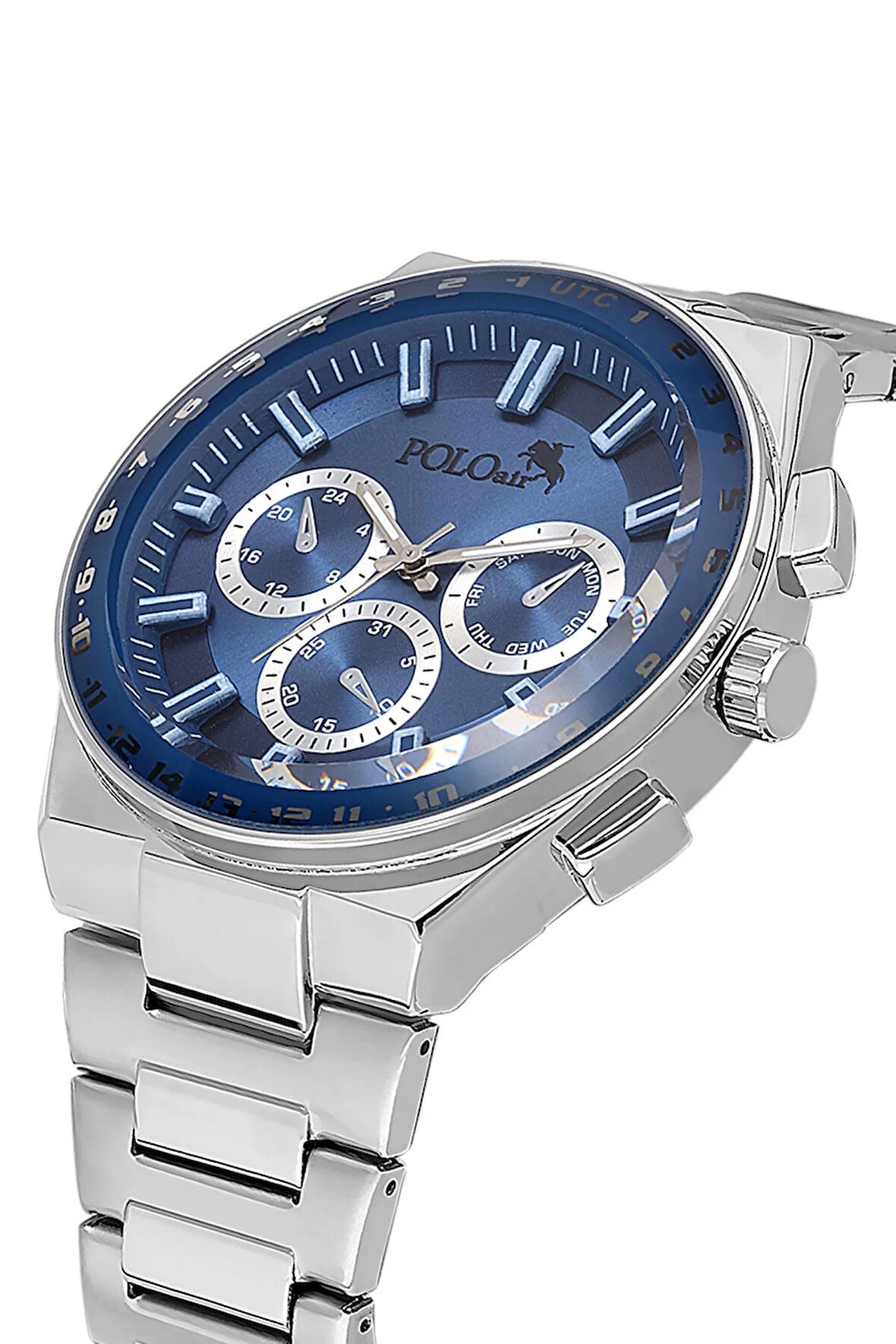 Metal Kasa Erkek Kol Saati Gümüş Lacivert Renk PL-0990E2x