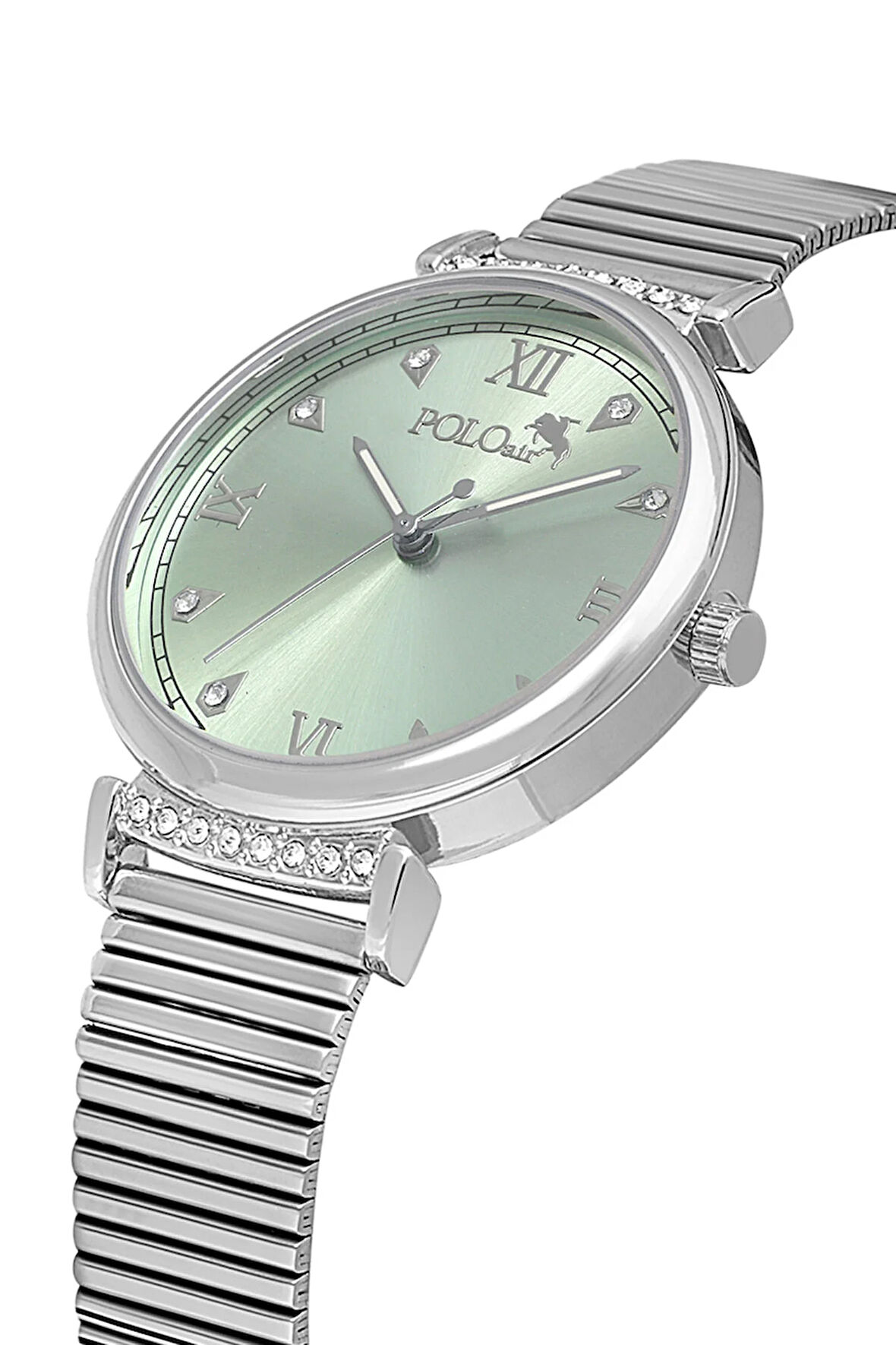 Klasik Kadın Kol Saati Gümüş Yeşil Renk PL-1554B5x