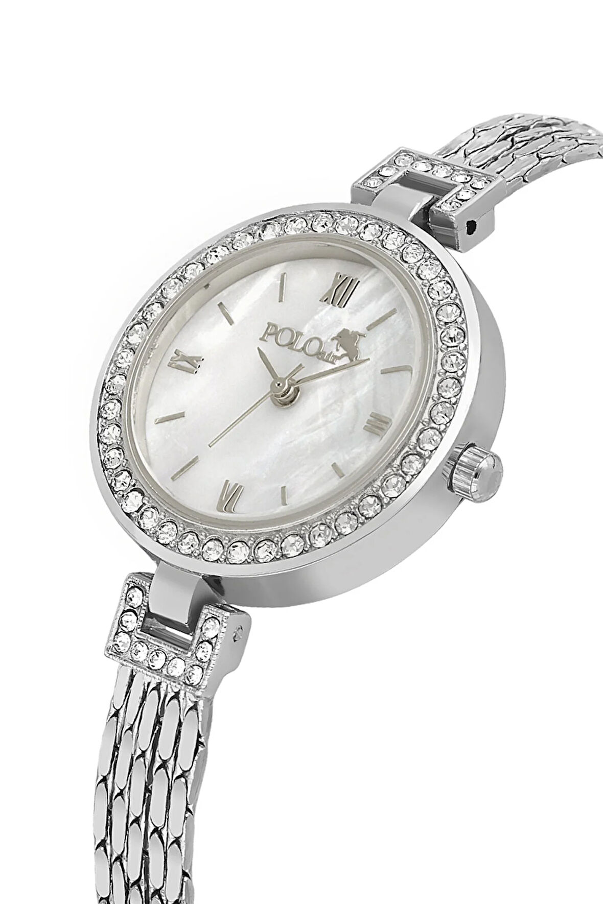 Lüx Taşlı Kadın Kol Saati Gümüş Renk PL-1548B2x