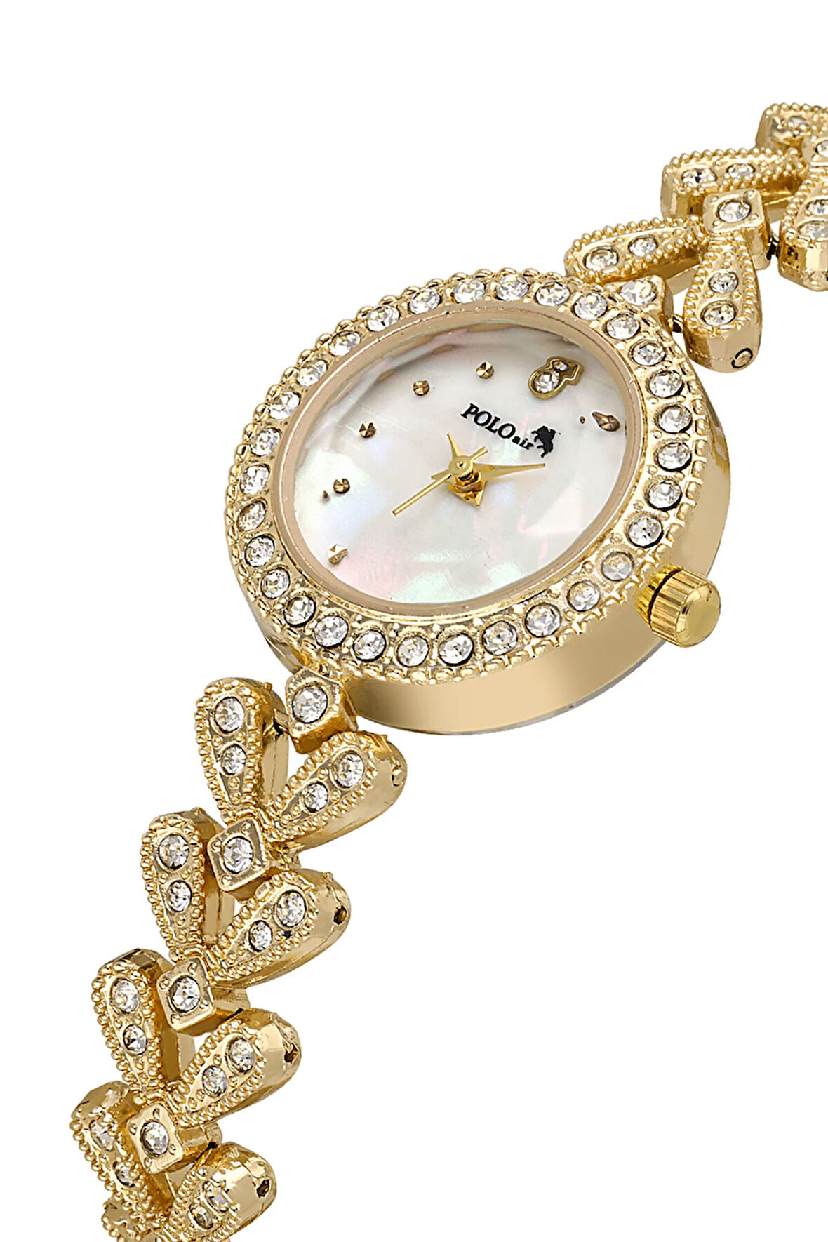 Zarif Lüx Taşlı Kadın Kol Saati Gold Renk PL-1540B1x