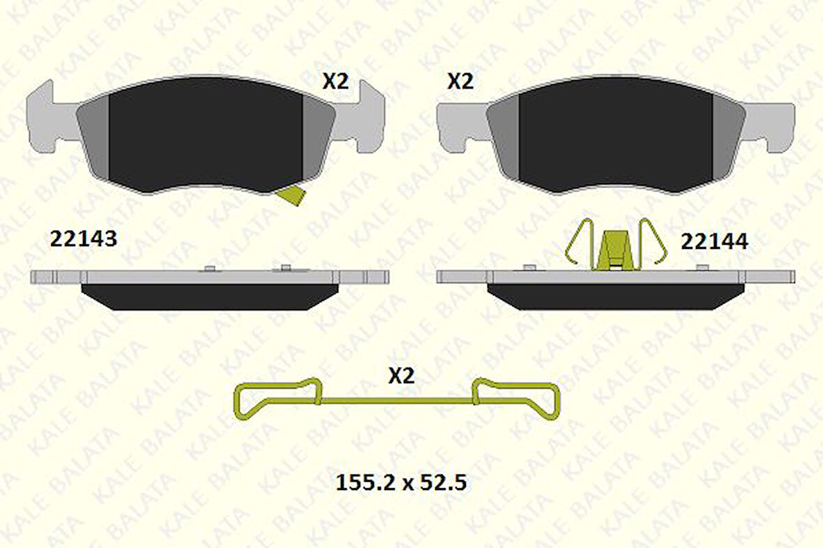 Opel On Fren Balatası 14 Jant Corsa E 14 > Adam 13 > - Kale B 22143 171 15 Ans