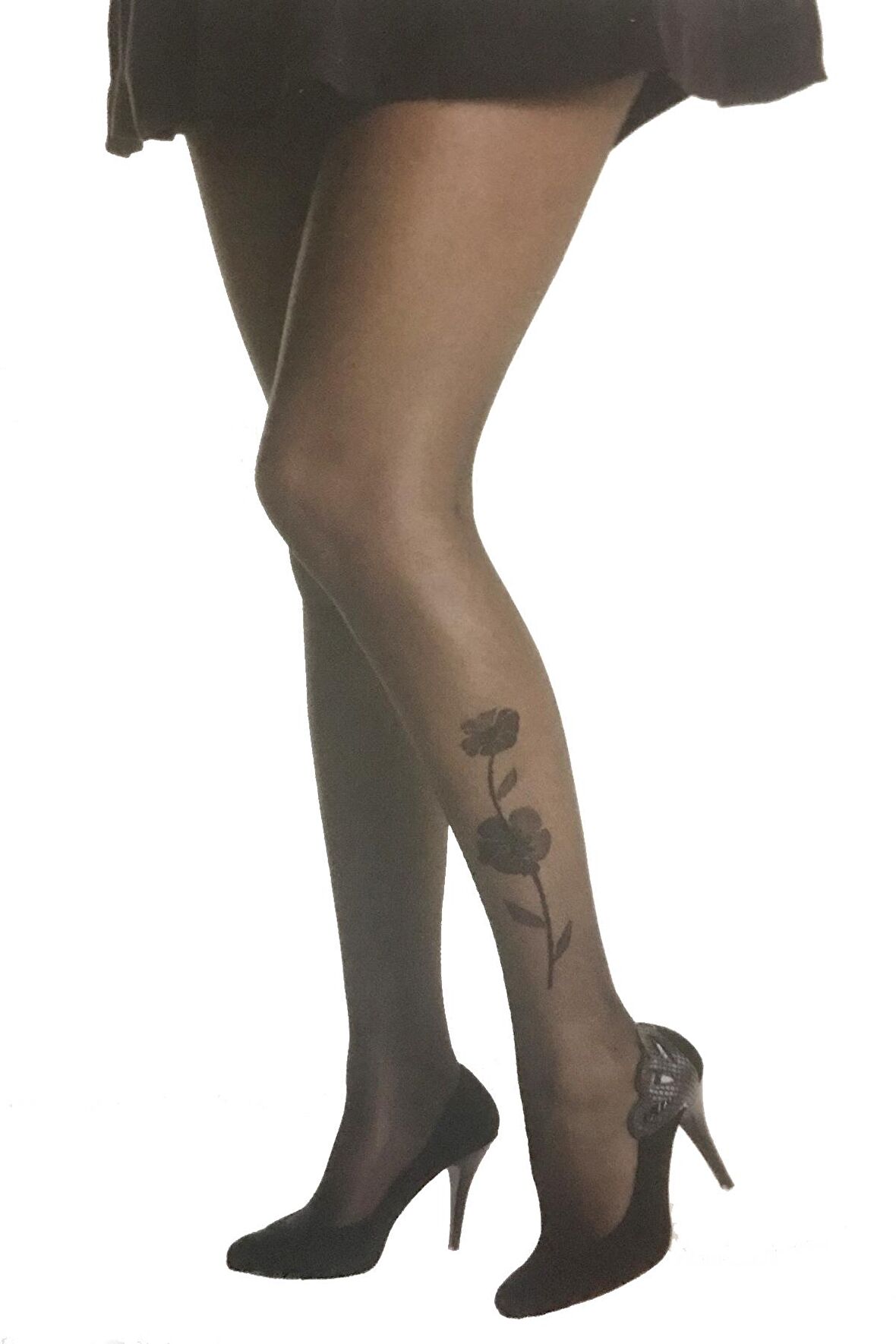 Vog İnce Desenli Külotlu Ester Siyah 3