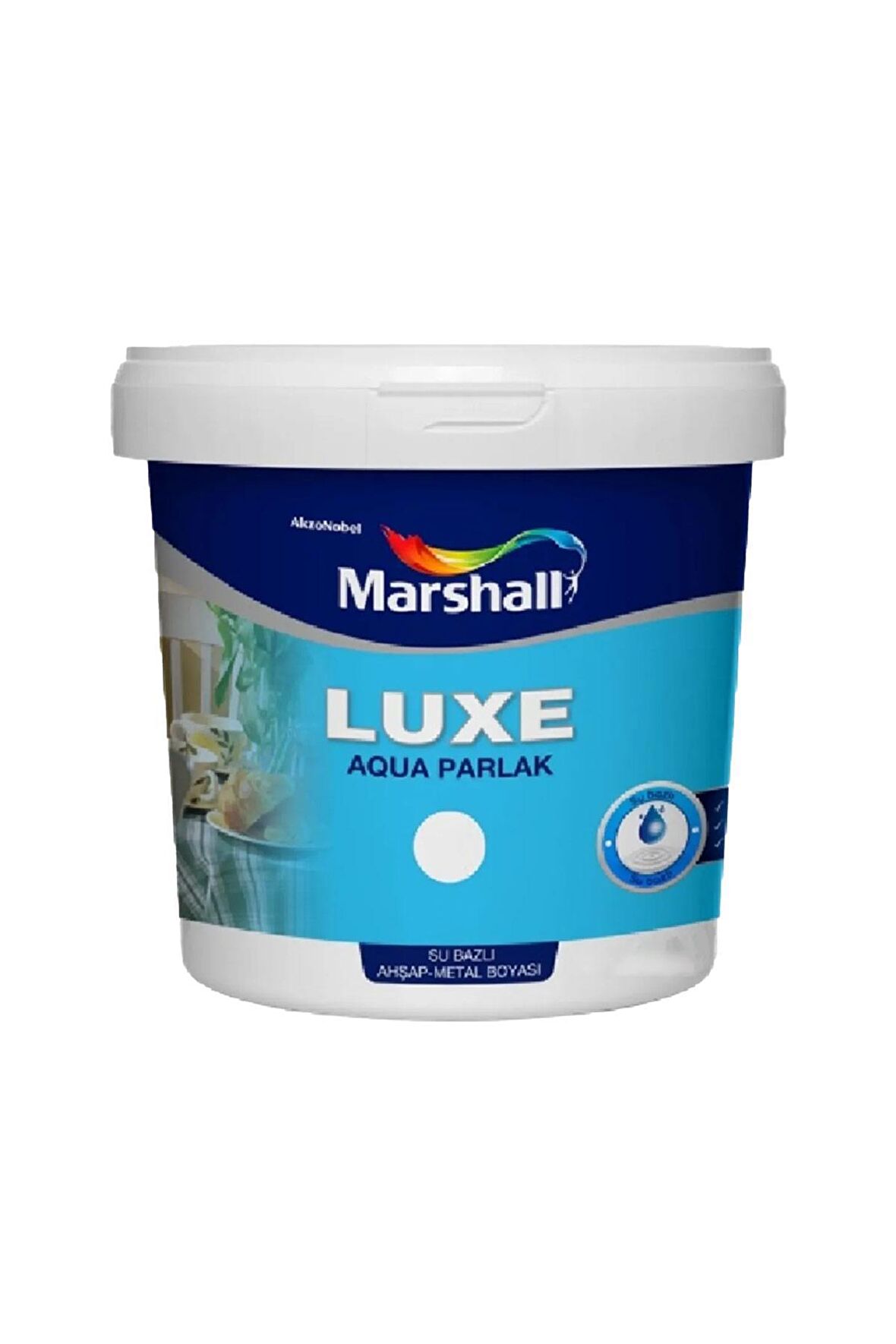 Marshall Aqua Parlak Saf Akrilik Su Bazlı Çok Amaçlı Boya 1 lt Ral 9003 Sinyal Beyaz