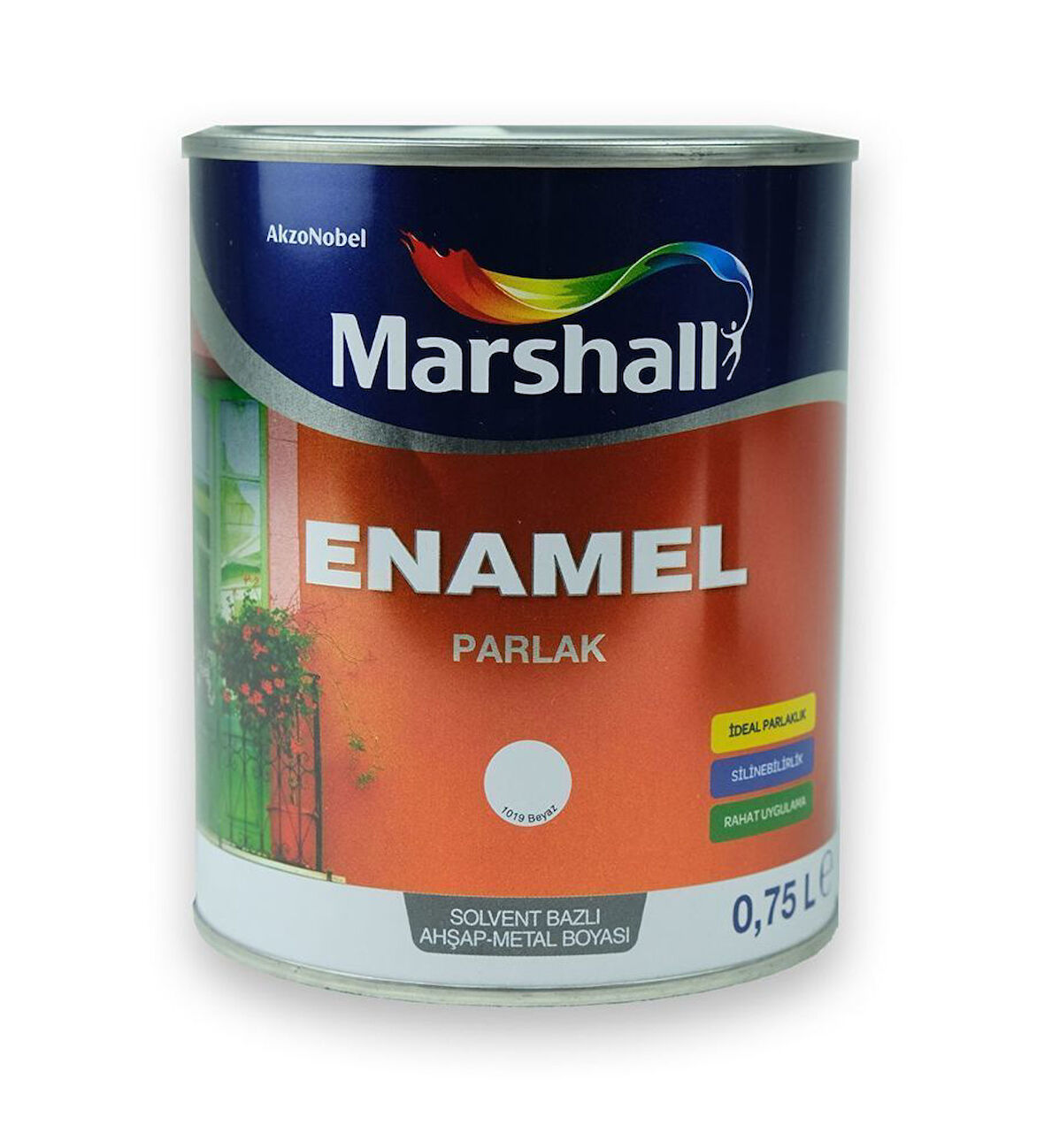 Marshall Enamel Parlak Ahşap Metal Boyası Parlak Beyaz 0,75 L