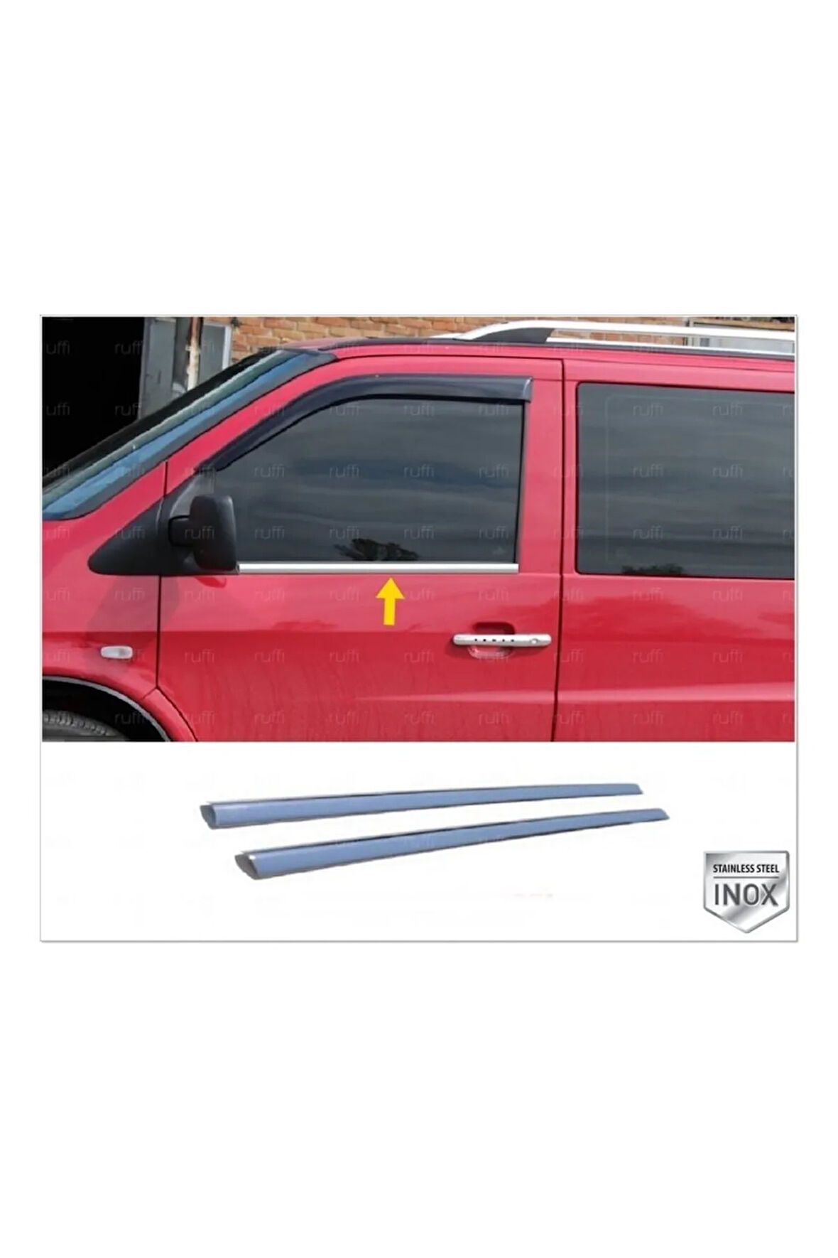Mercedes Vito W638 Krom Cam Çıtası 2 Parça 1996-2003 Arası Paslanmaz Çelik