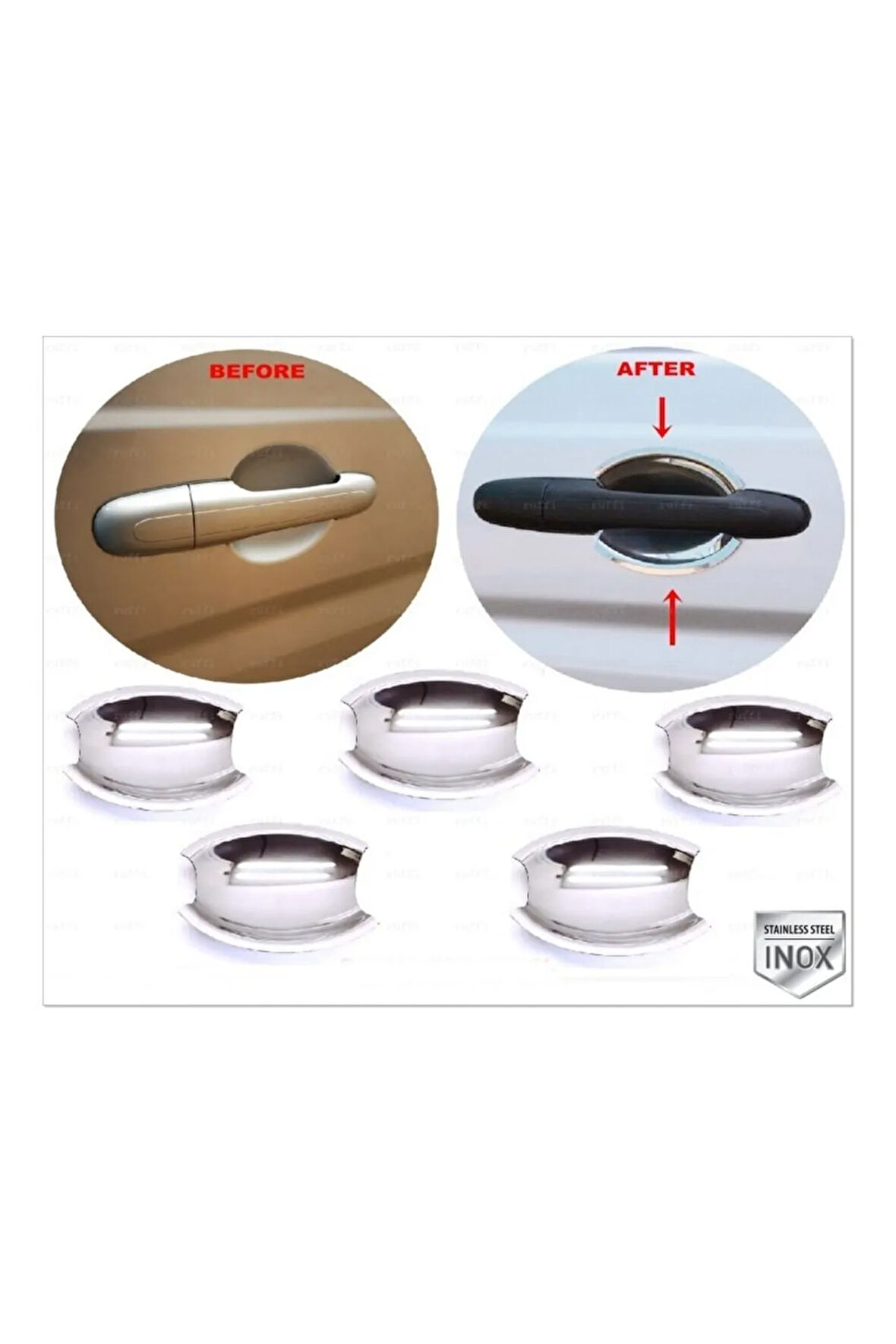 Mercedes Vito W639 Krom Dış Kapı Kolu Tası 5 Kapı 2003-2014 Arası Paslanmaz Çelik