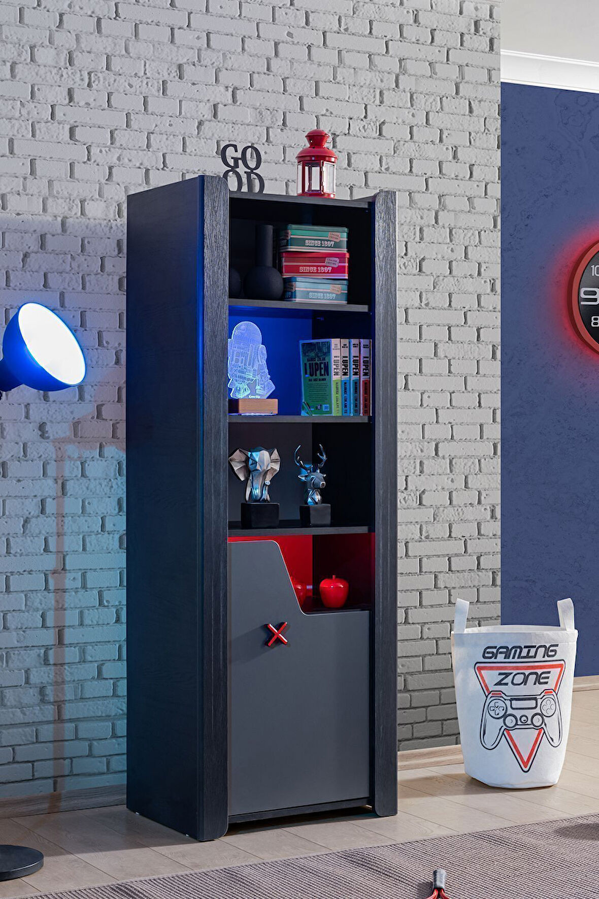 Kitaplık, Gamer Dolaplı 4 Raflı Kitaplık