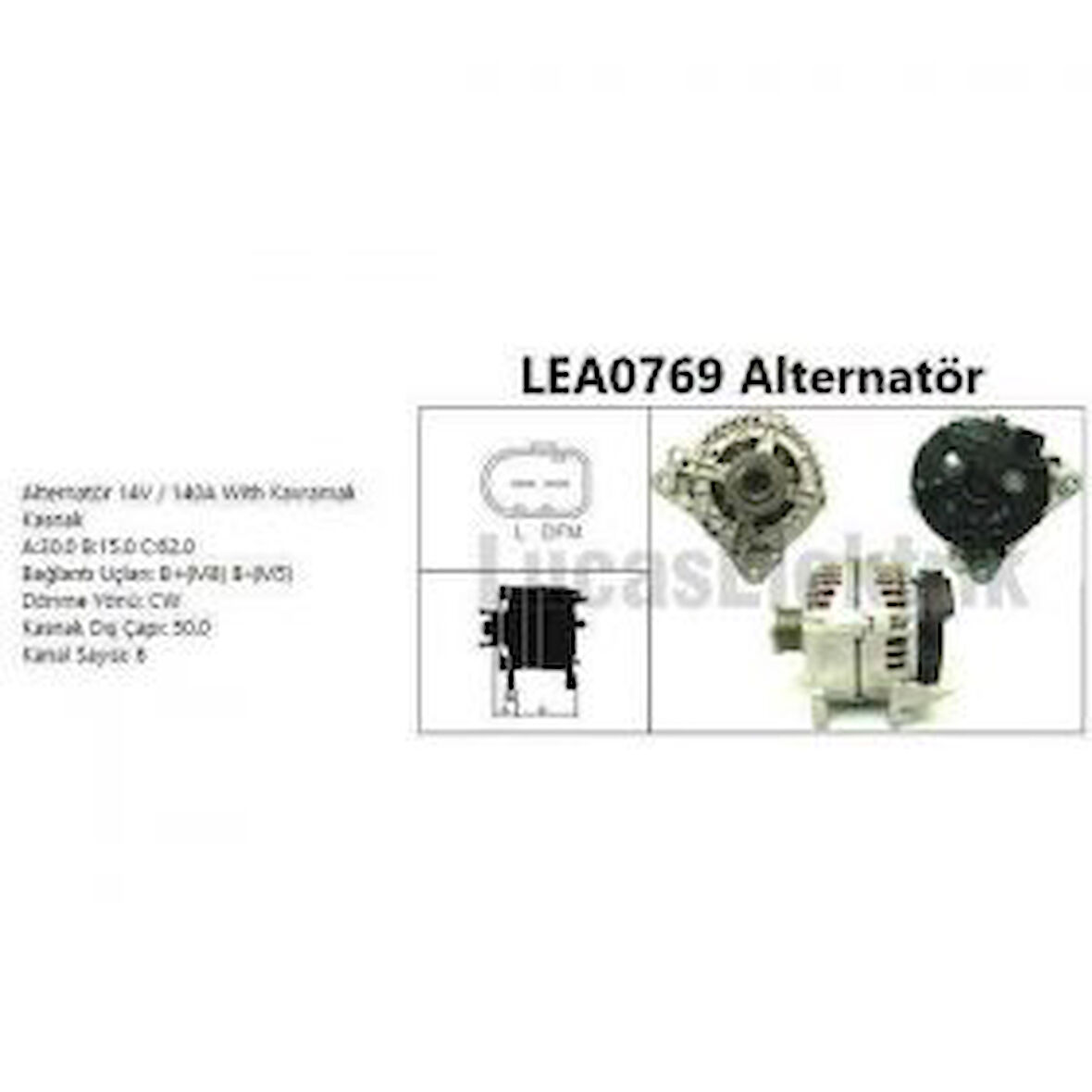 Vag Alternator 14v/140a Caddy Golf VI Jetta Polo A1 A3 Altea İbiza Leon Toledo Fabıa Octavıa Rapıd Rooms - Lucas Lea0769