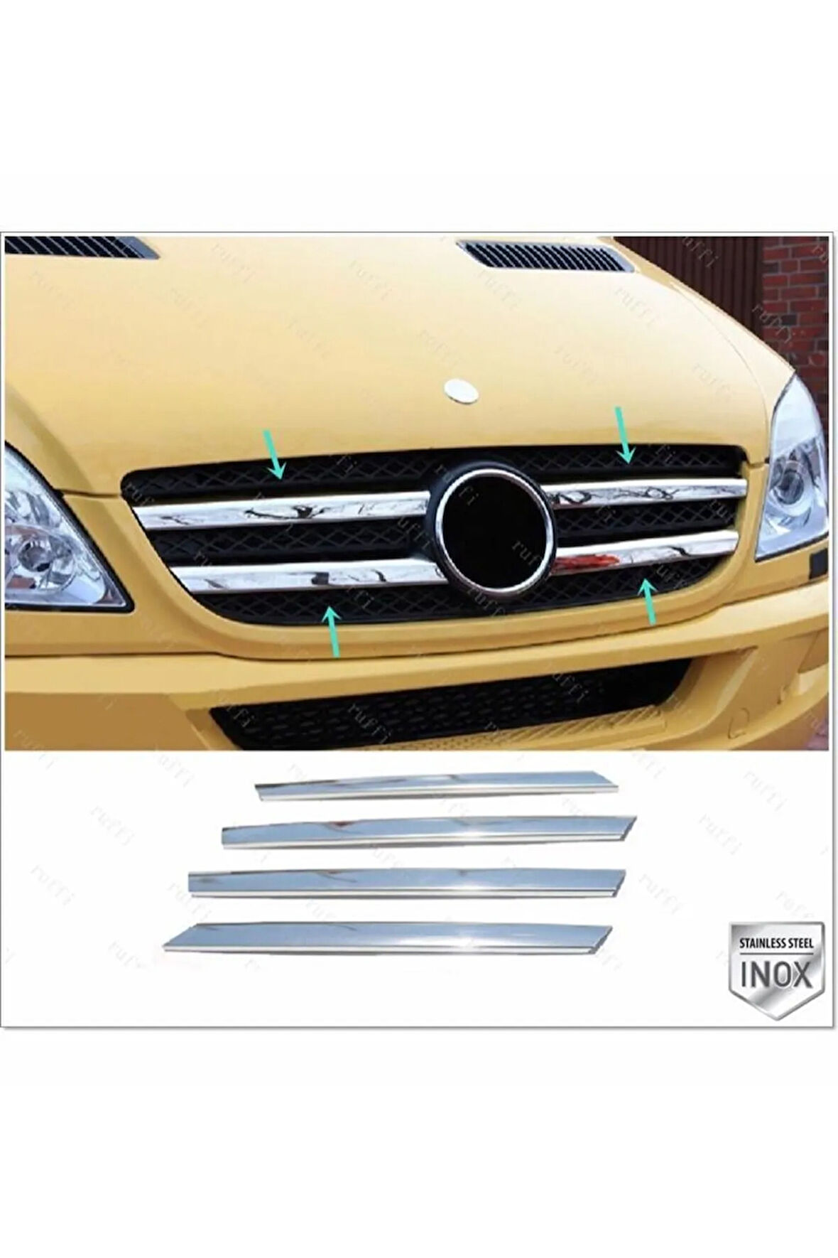 Mercedes Sprinter W906 Krom Ön Panjur 4 Prç. 2006-2013 P.çelik