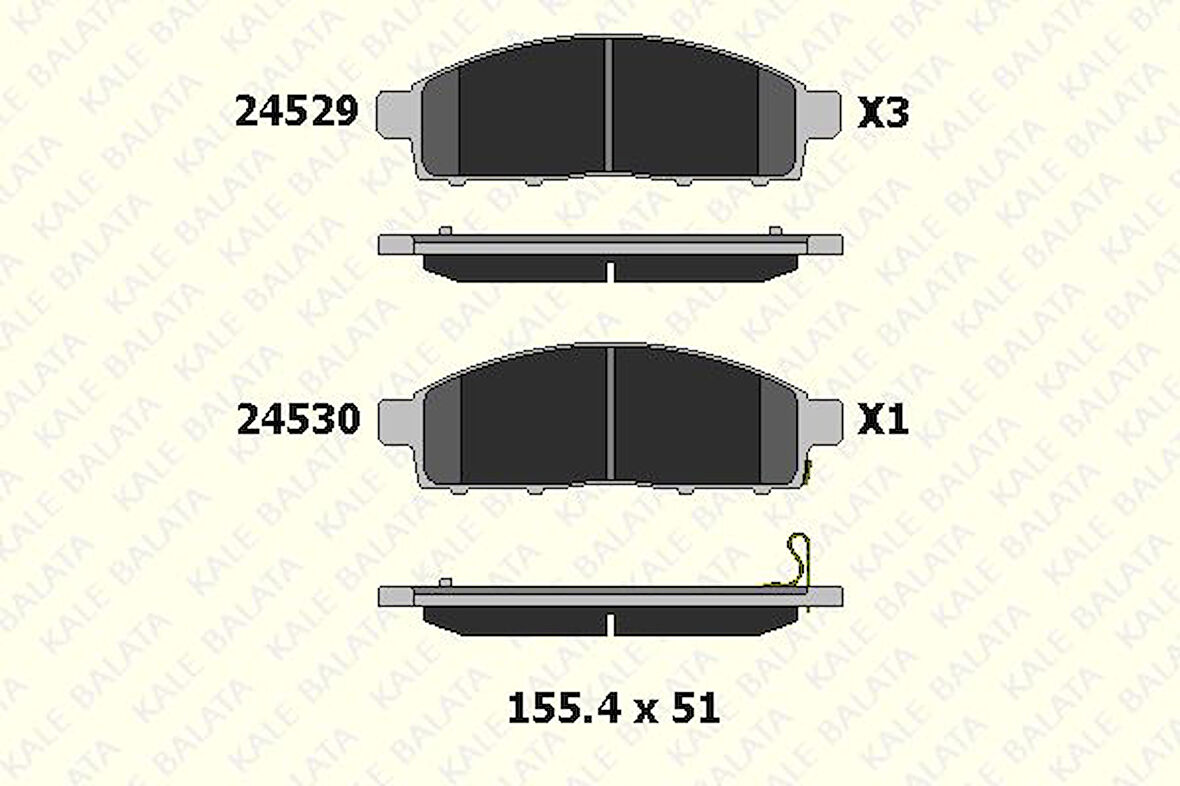 Mitsubıshı Ticarı On Fren Balatası Mitsubıshı L200 2.5 D 4x4 2006-2012 Pajero 2008-> L200 2.4 2015-> Fiat Fullback 15- - Kale B 24529 160 05 Ans