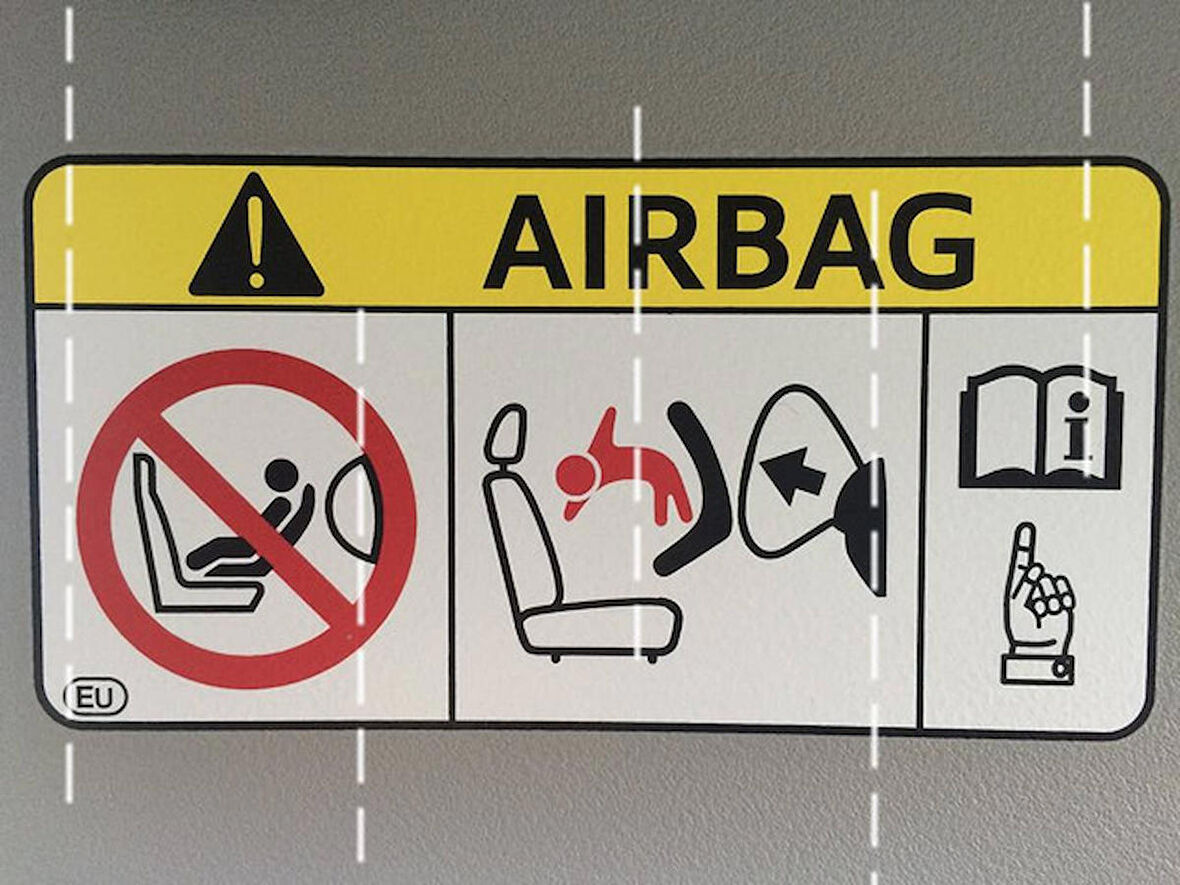 2 Adet Airbag Hava Yastığı Uyarı Etiketi Sticker Yapıştırma