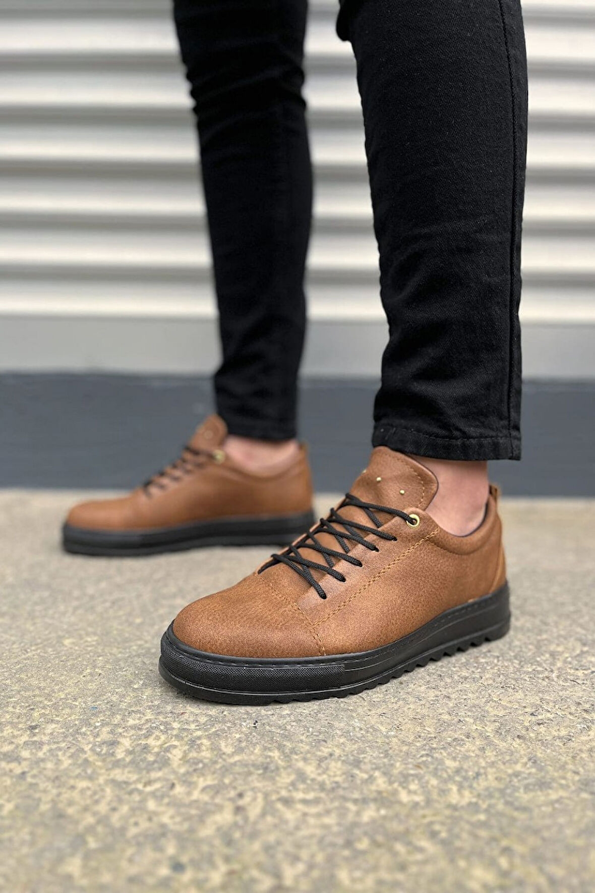 JET-152 Cool Bağcıklı Cilt Erkek Günlük Spor Klasik Ayakkabı CST - Taba