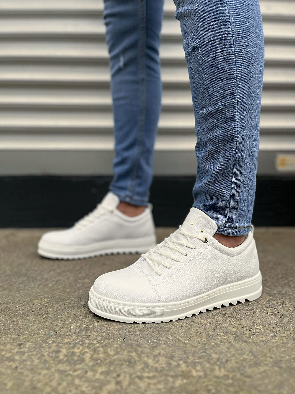 JET-152 Cool Bağcıklı Cilt Erkek Günlük Spor Klasik Ayakkabı CBT - Beyaz