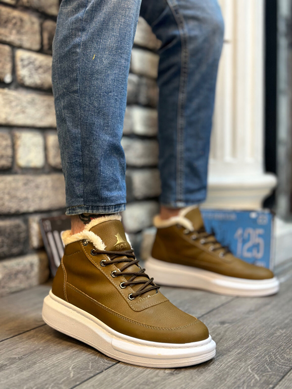 ET0151 İçi Kürklü Bağcıklı Vizon Erkek Tarz Spor Bot