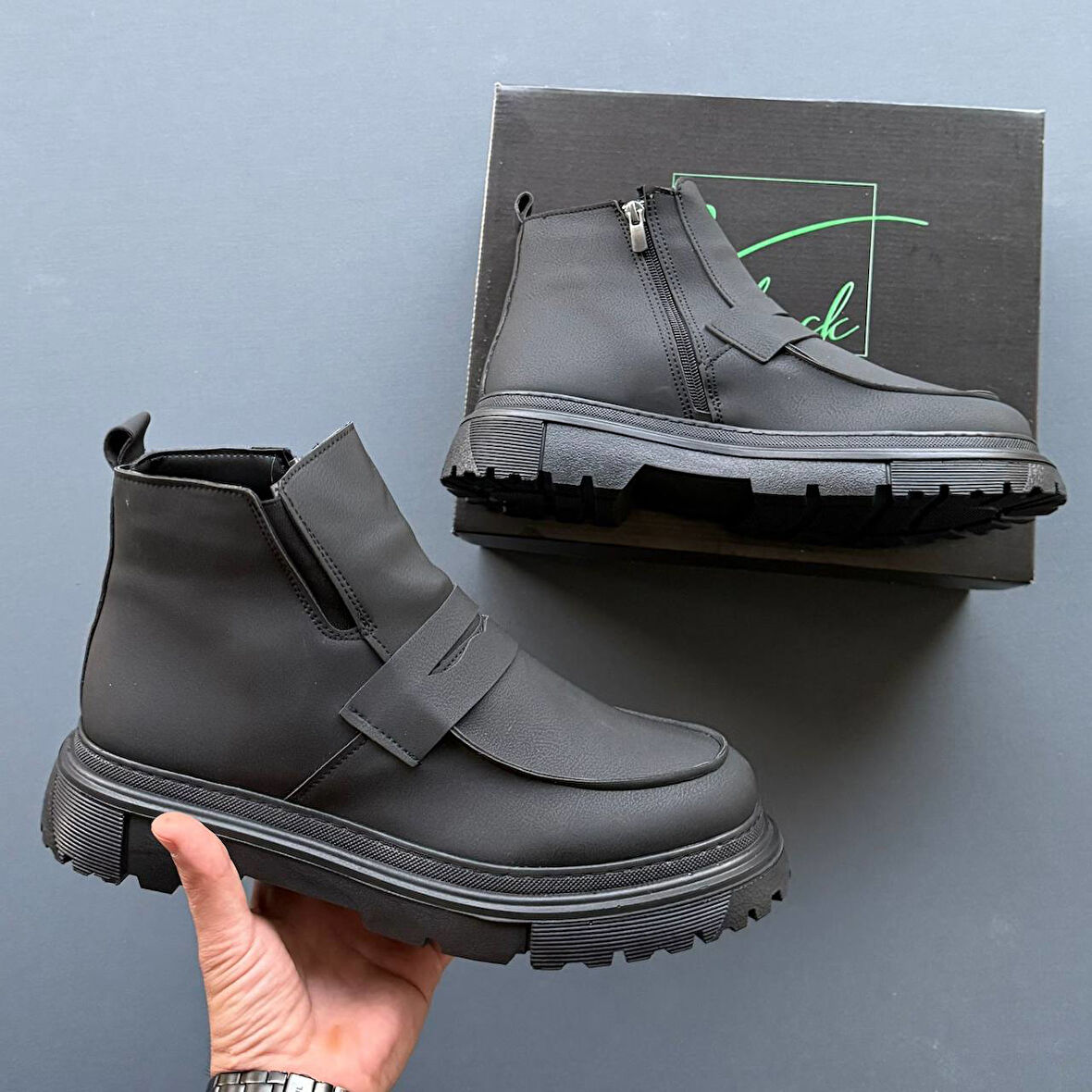 ET-KB-K1 Kömür Cilt Günlük Erkek Bot