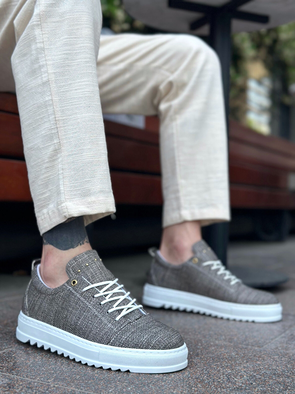 ET0152 Bağcıklı Yüksek Taban Kahve Kırçıllı Erkek Ayakkabı