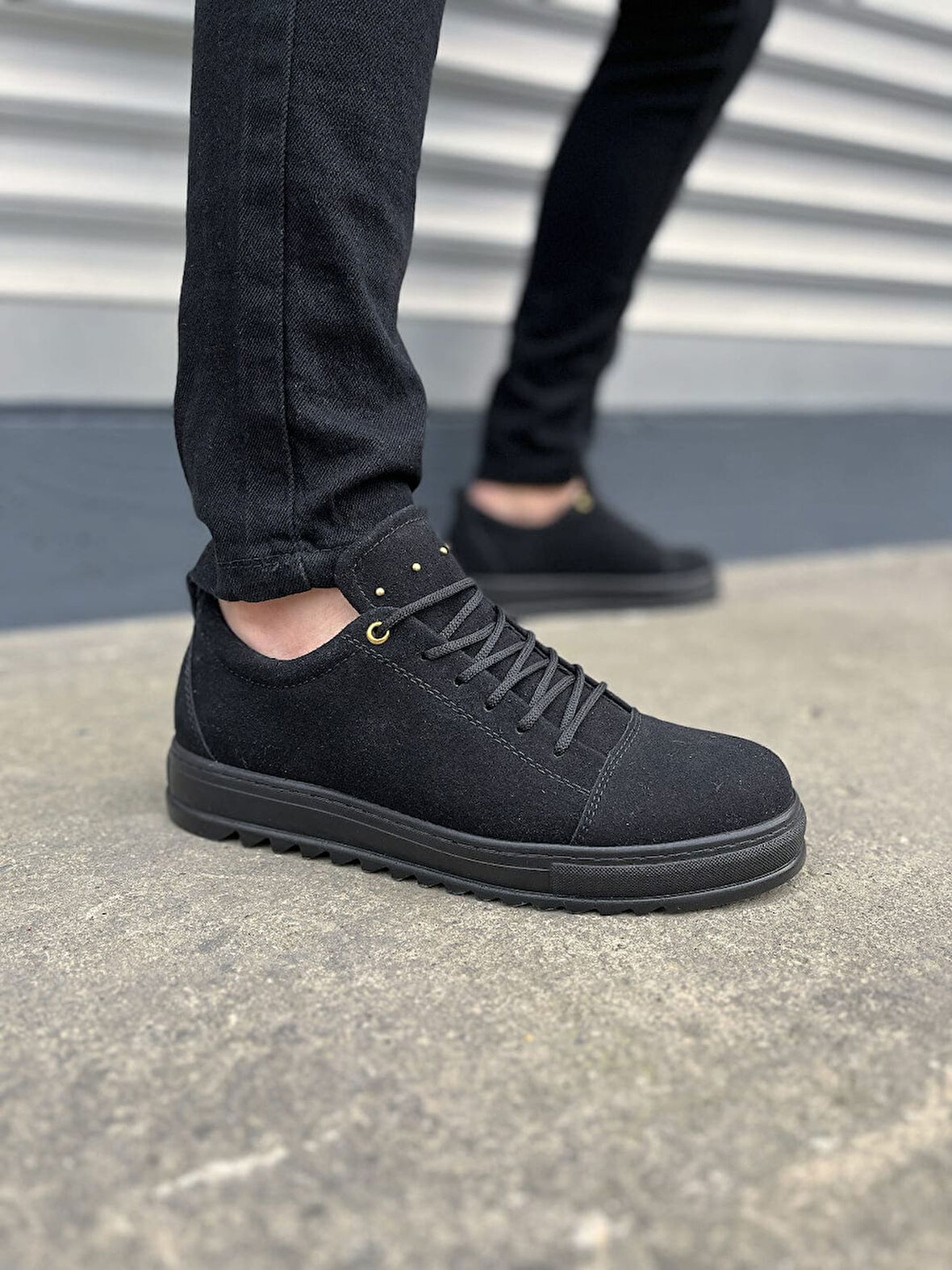 JET-152 Cool Bağcıklı Süet Erkek Günlük Spor Klasik Ayakkabı SST - Siyah