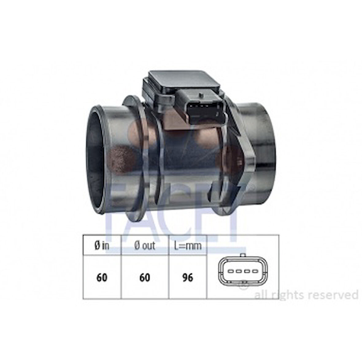 Psa Hava Debimetresi 207 107 206 206 + Plus -Bipper Nemo C2 C3 Fiesta 1.4hdi Fiesta 04>08 Fusıon 04>12 - Facet 10.1301