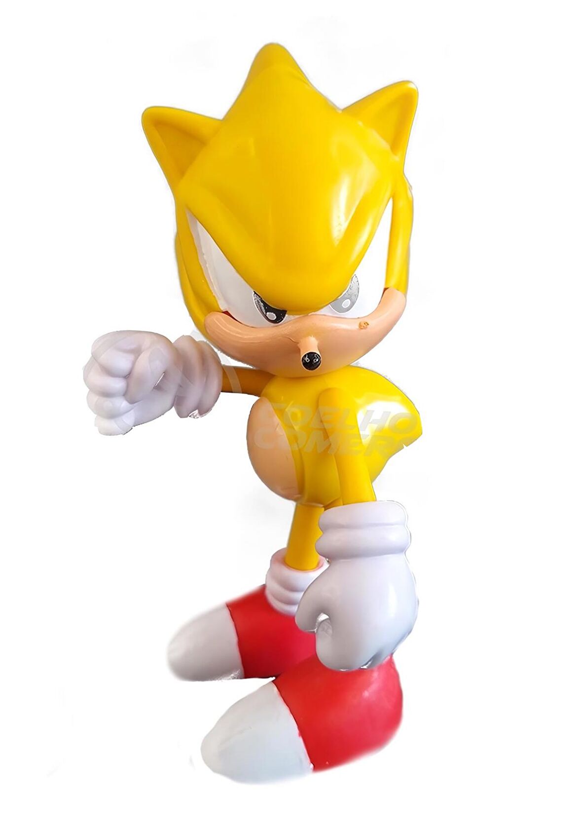 Sonic Hedgehog Kirpi Sonic Anime Karakter Figür Eklemli Silikon Oyuncak Sarı Süper Gold Sonic 16 cm.