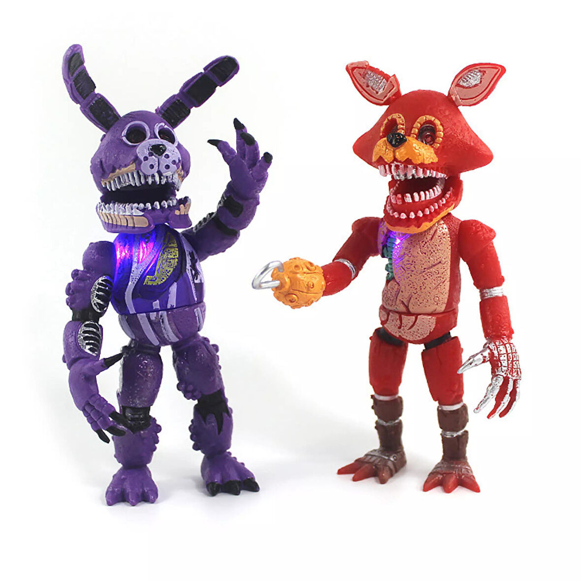 Five Nights at Freddy’s FNAF Maskeli Işıklı Eklemli Karakter Figür Oyuncak Seti Bonnie & Foxy 18 cm