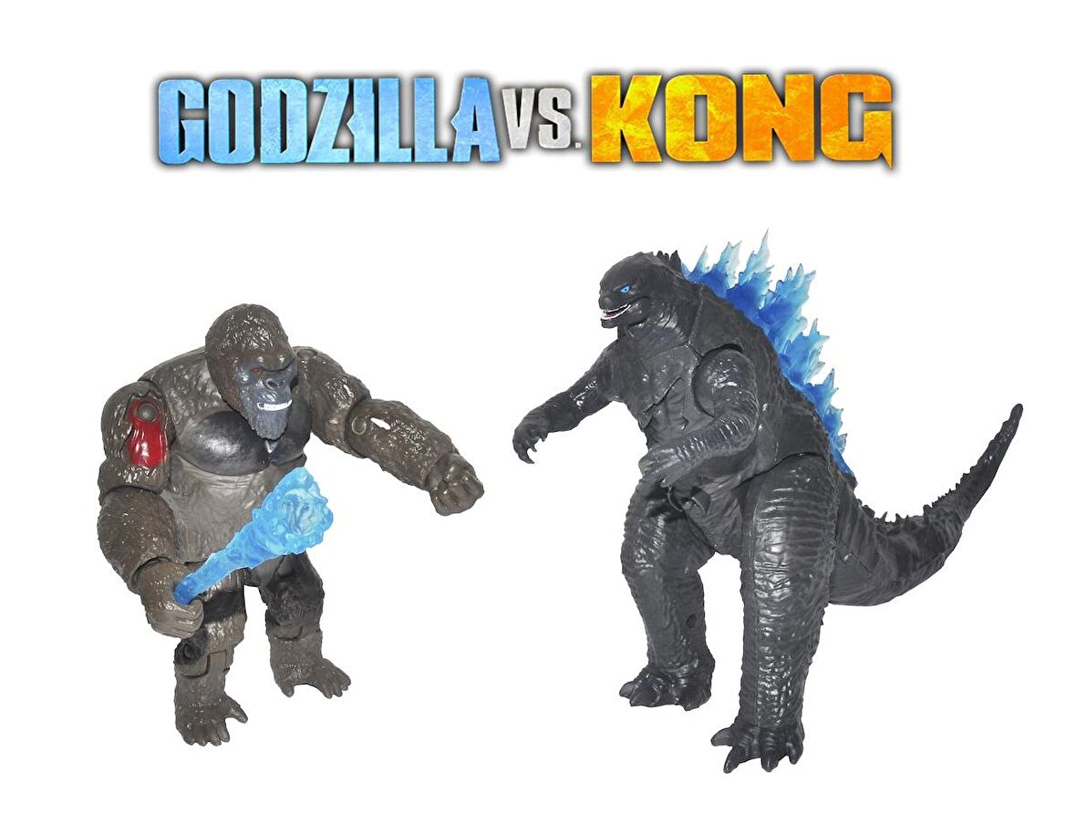 Godzilla vs. Kong Giant Godzilla Giant King Kong Işıklı Aksesuarlı Figür Mega Oyuncak Seti