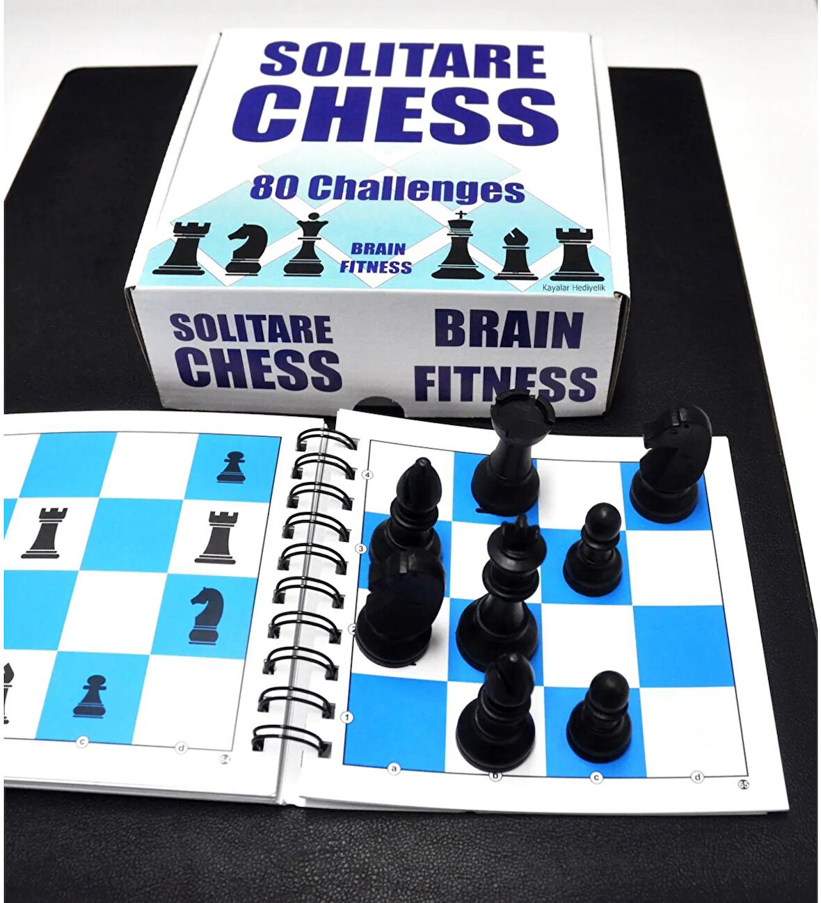 Tek Kişilik Satranç Seti Beyin Jimnastiği Satranç Eğitim Paketi 80 Görev Solitare Chess Brain Fitnes