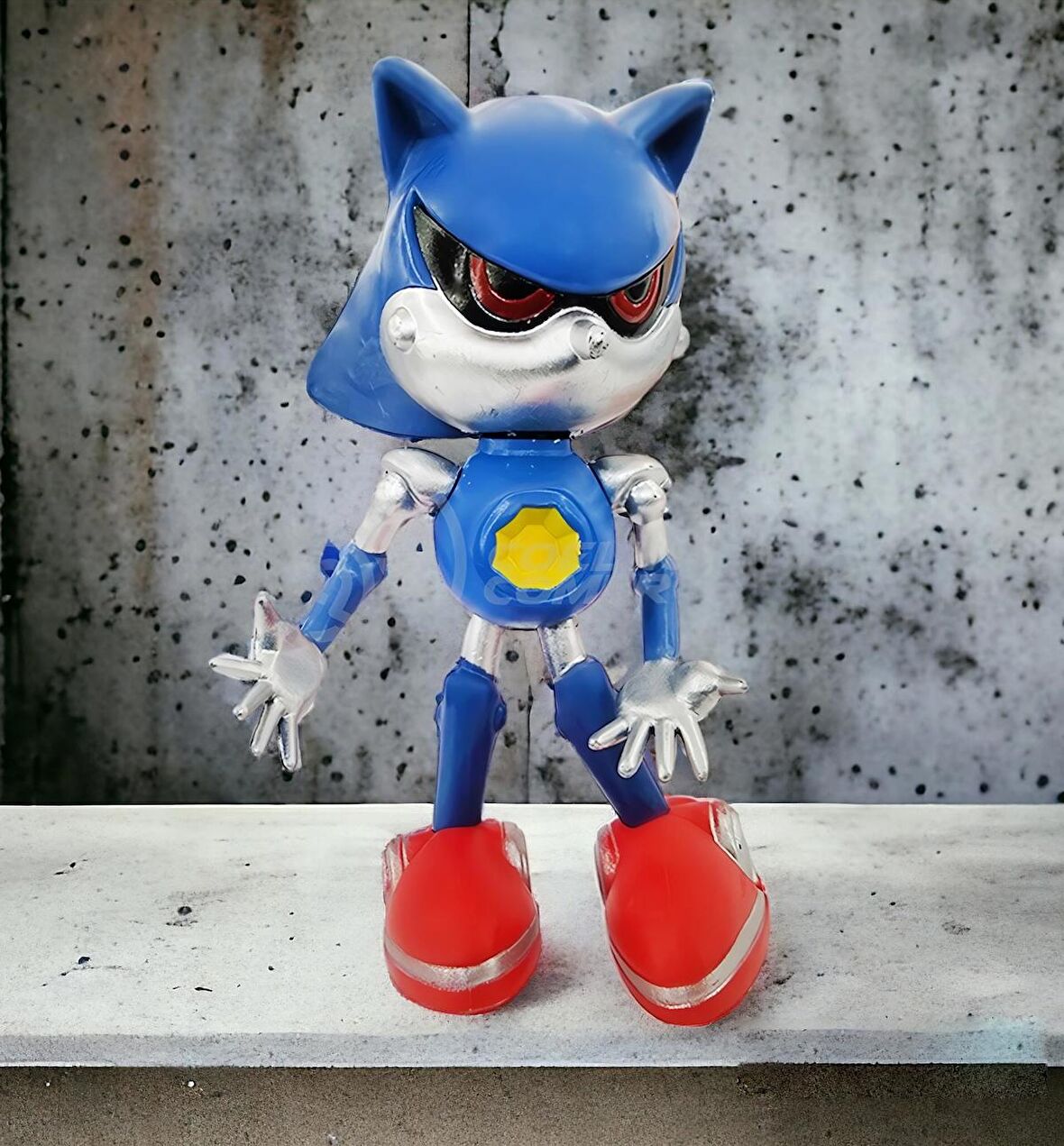 Sonic Hedgehog Kirpi Sonic Anime Karakter Figür Eklemli Silikon Oyuncak Robot Metal Sonic 16 cm.