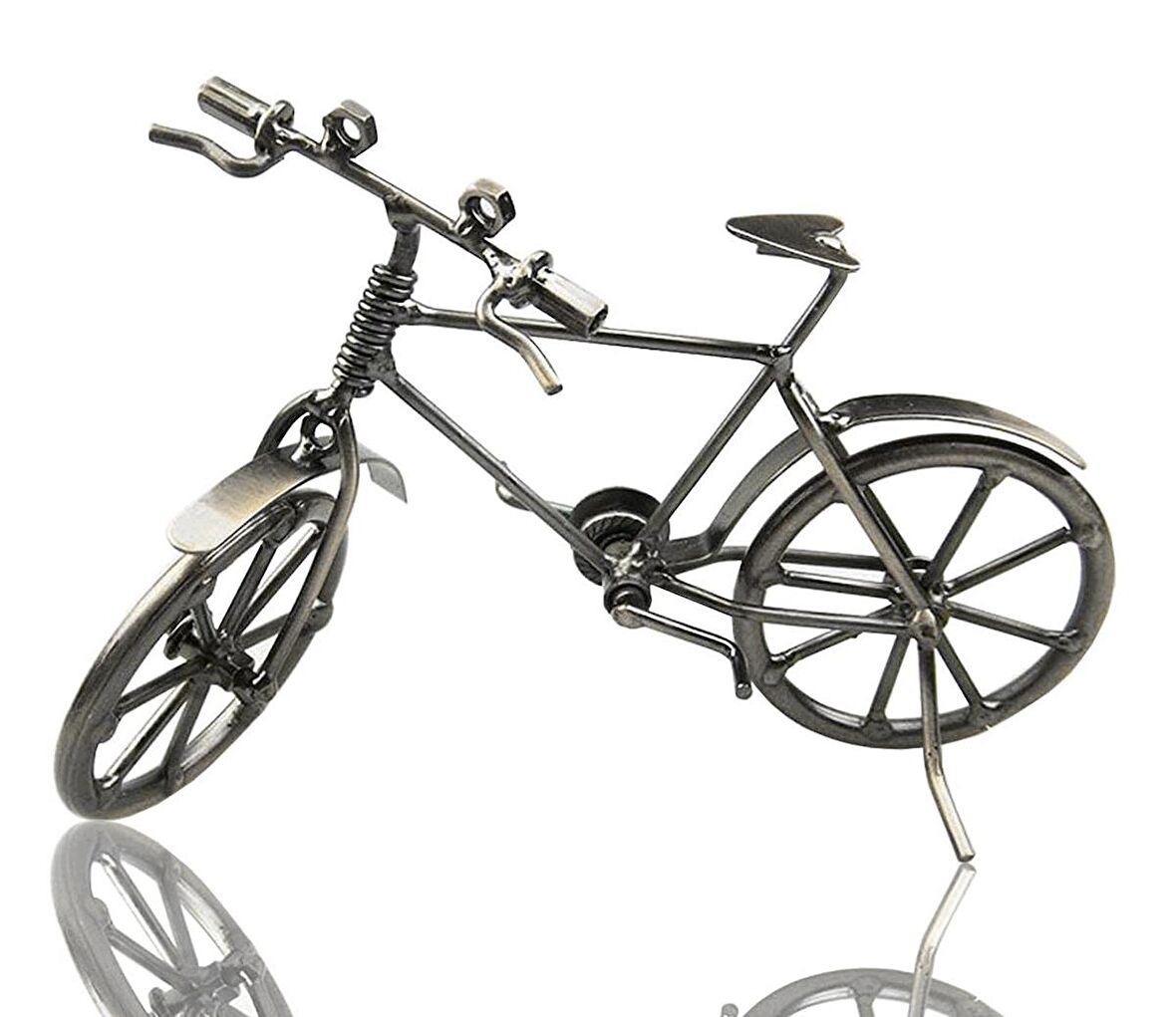Vintage Nostaljik Retro El Yapımı Metal Bisiklet Modeli Dekoratif Hediyelik Biblo Vitrin Süsü