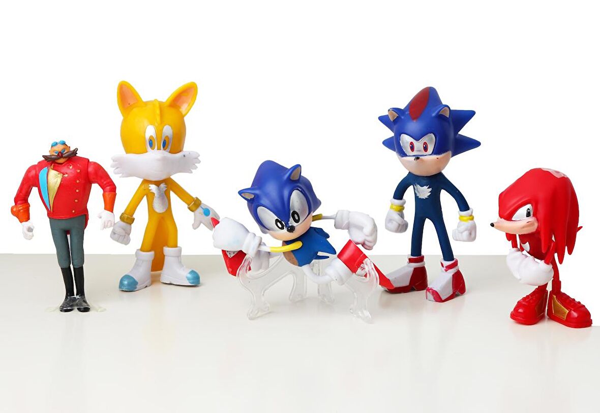 Sonic Boom Werehog Doctor Eggman Miles Tails Sonic Hedgehog Knuckles 5li Karakter Figür Oyuncak Seti