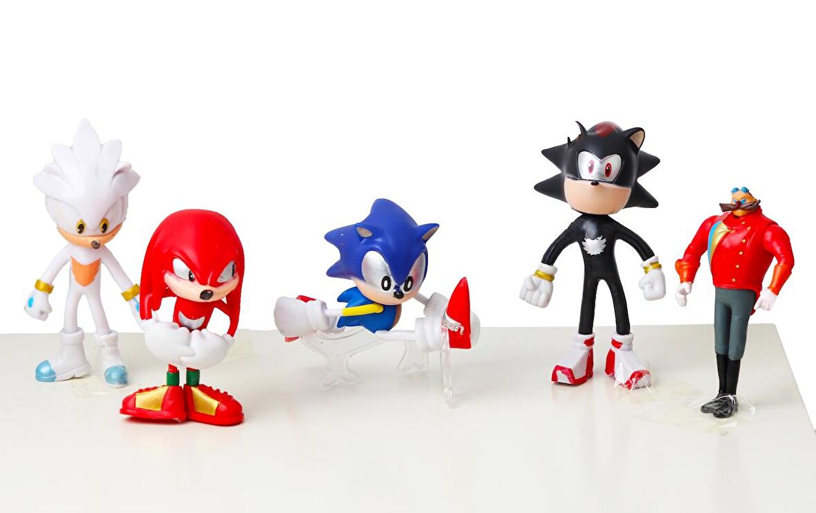 Sonic Boom White Sonic Doctor Eggman Shadow Sonic Hedgehog Knuckles 5’li Karakter Figür Oyuncak Seti