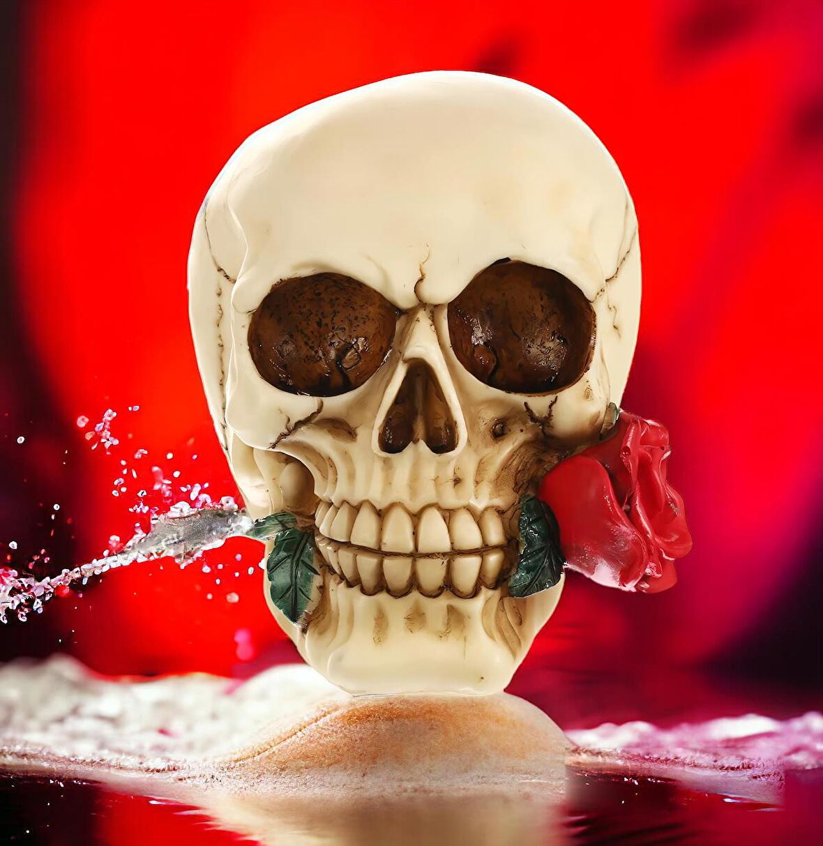 Gotik Stil Romantik Hamlet Kurukafa İskelet Biblo Heykel Dekoratif Ürün Ev Hediyesi Vitrin Objesi