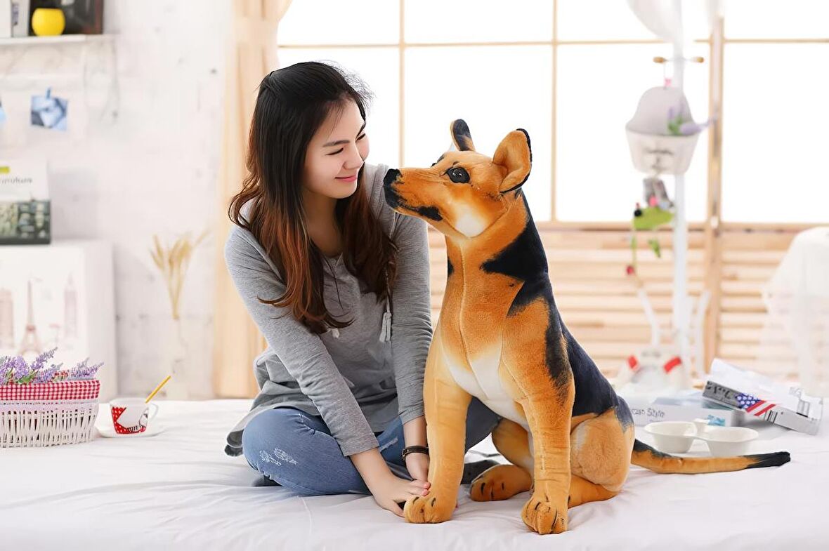 Gerçek Görünümlü Alman Kurdu Dalmaçyalı Beagle Köpek Peluş Oyuncak Çeşitleri Uyku Oyun Arkadaşı 70cm