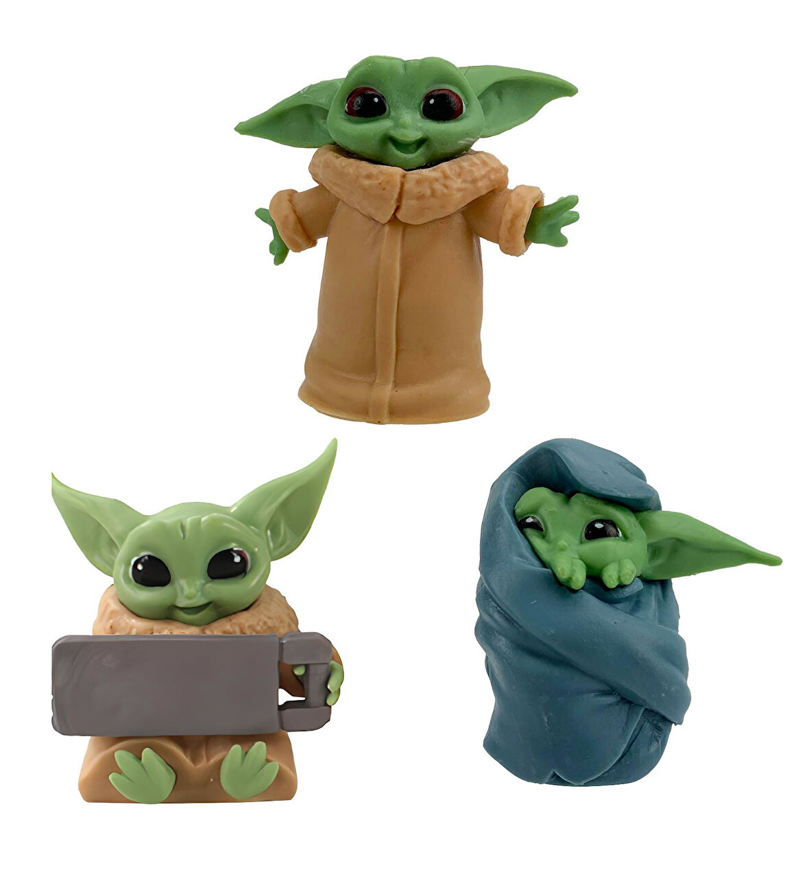 The Mandalorian Baby Yoda Grogu Bebek Yoda Aksiyon Figür Oyuncak Seti 3 Yoda Figürü Bir Arada Set C