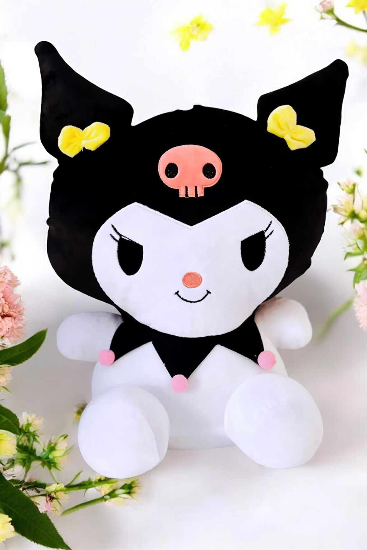 İthal Kumaş My Melody Kuromi Hello Kitty Sanrio Peluş Oyuncak Oyun & Uyku Arkadaşı Büyük Boy 45 cm.