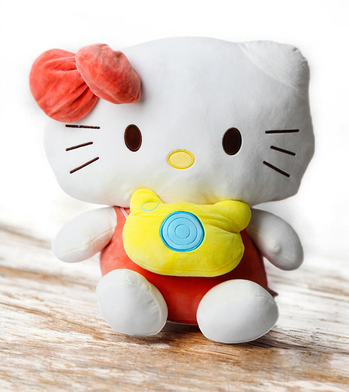 İthal Kumaş Hello Kitty Sanrio Karakter Figür Peluş Oyuncak Oyun & Uyku Arkadaşı Büyük Boy 42 cm.