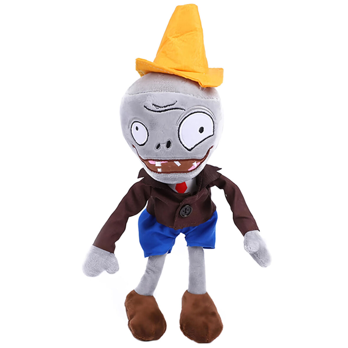 İthal Kumaş Plants vs. Zombies PVZ Serisi Sesli Karakter Figür Peluş Oyuncak Conehead Zombie 28 cm.