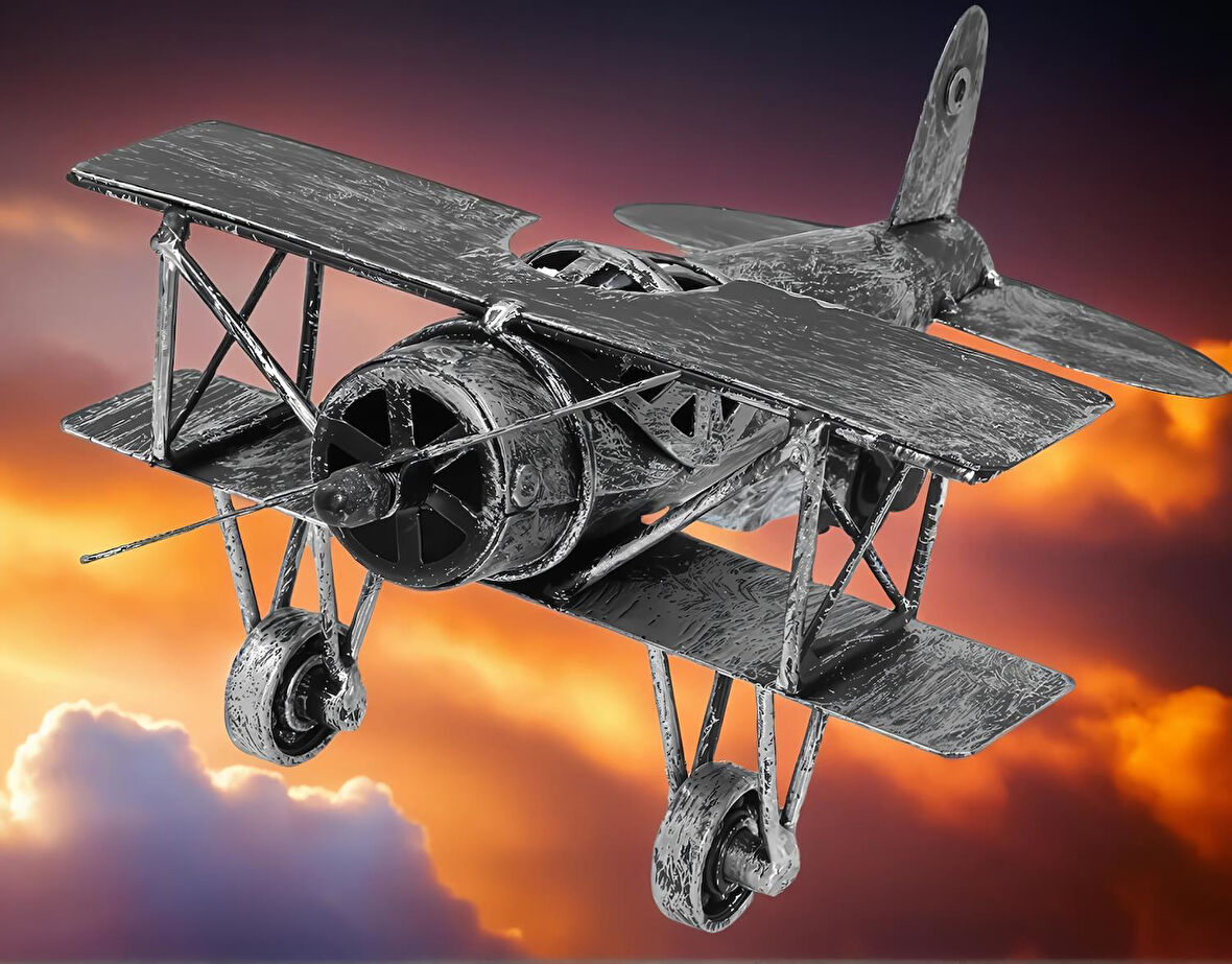 El Yapımı Retro Vintage Boeing 40A Metal Uçak Modeli Maket Biblo Özel Gün Hediyesi Vitrin Ofis Süsü