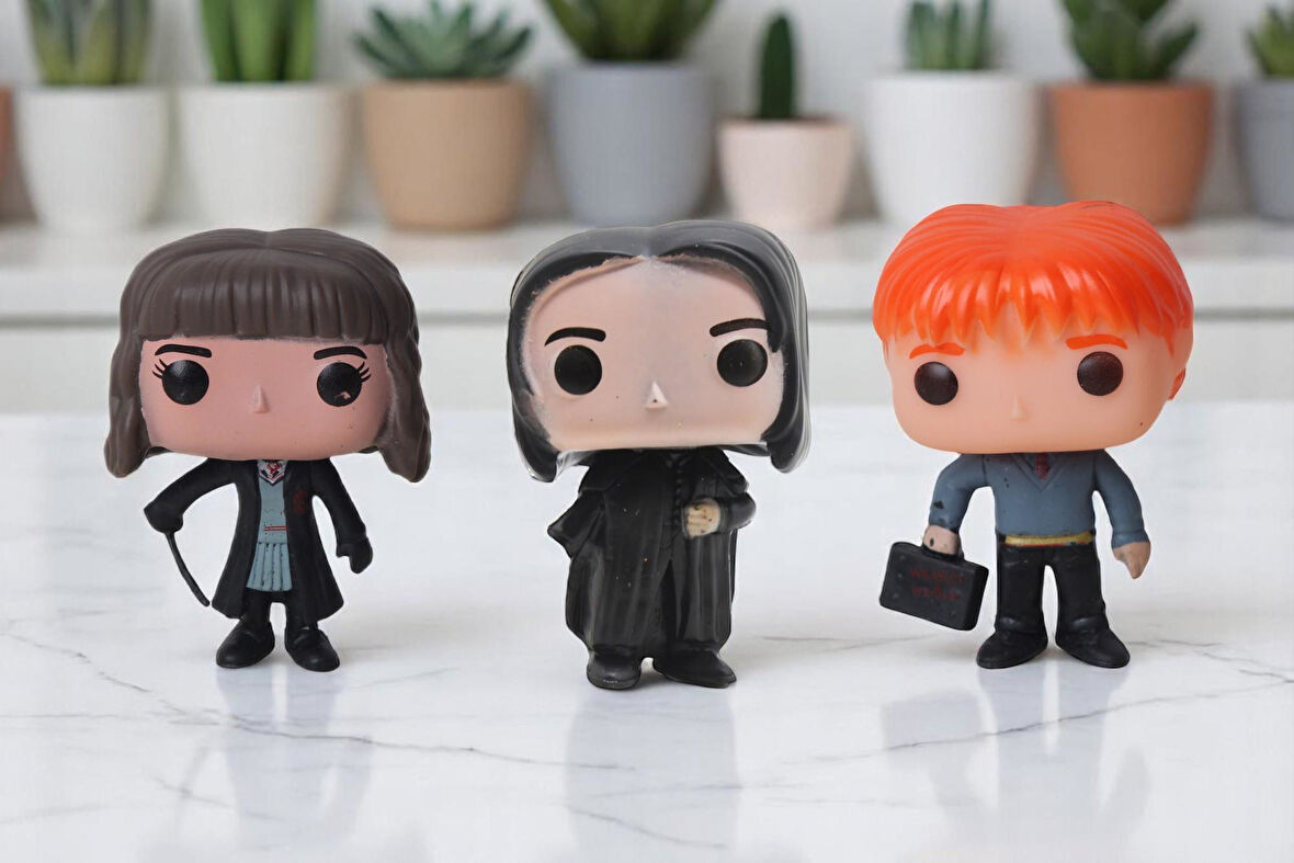 Harry Potter Pop Stil Hermione Granger Severus Snape Ron Weasley 3lü Karakter Figür Oyuncak 10 cm.