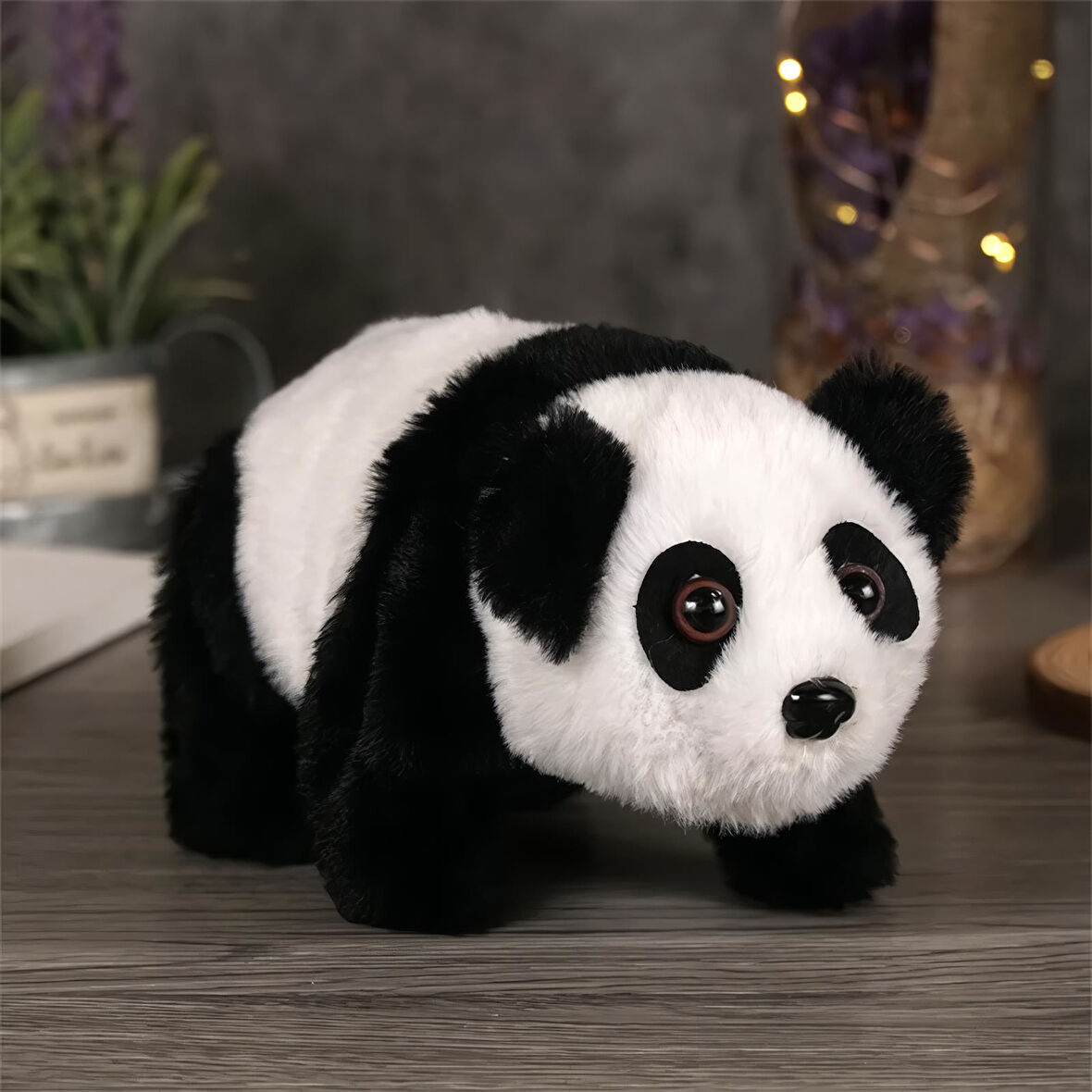 İthal Kumaş Sevimli Gerçek Görünümlü Panda Peluş Oyuncak Uyku & Oyun Arkadaşı 18 cm.