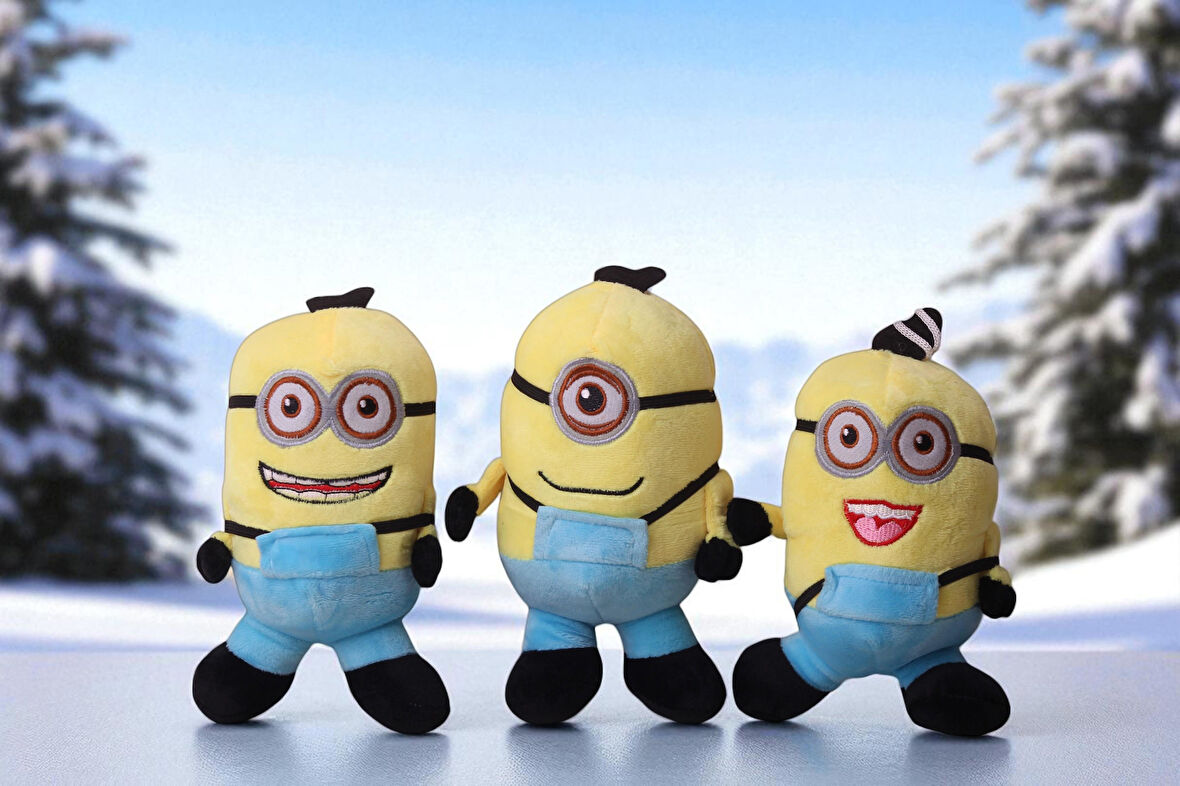 Despicable Me Minions Çılgın Hırsızlar Stuart Dave Bob 3’lü Peluş Oyuncak Uyku & Oyun Arkadaşı