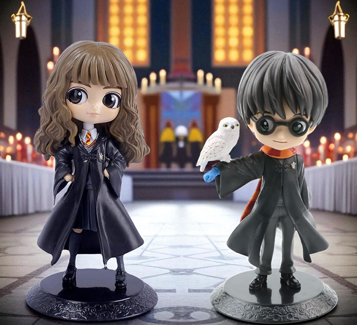 Harry Potter & Hermione Granger Karakter Figür Oyuncak Stantlı Koleksiyonluk Dekoratif Biblo Seti 