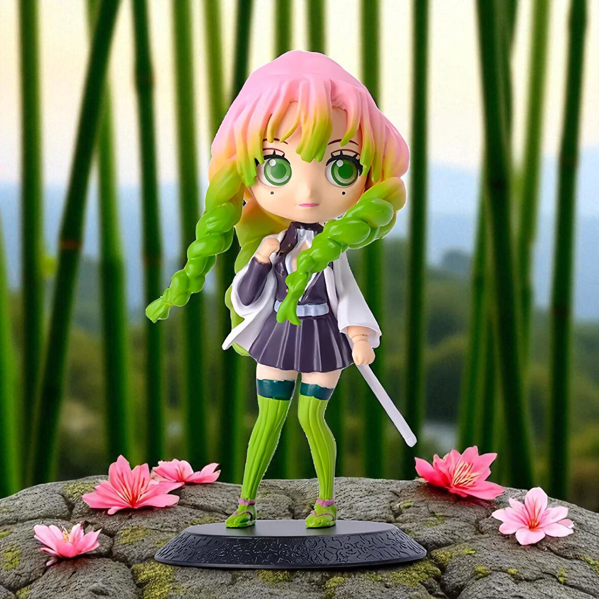 Demon Slayer Kimetsu no Yaiba Mitsuri Kanroji Anime Karakter Figür Oyuncak Koleksiyonluk Biblo 15 cm